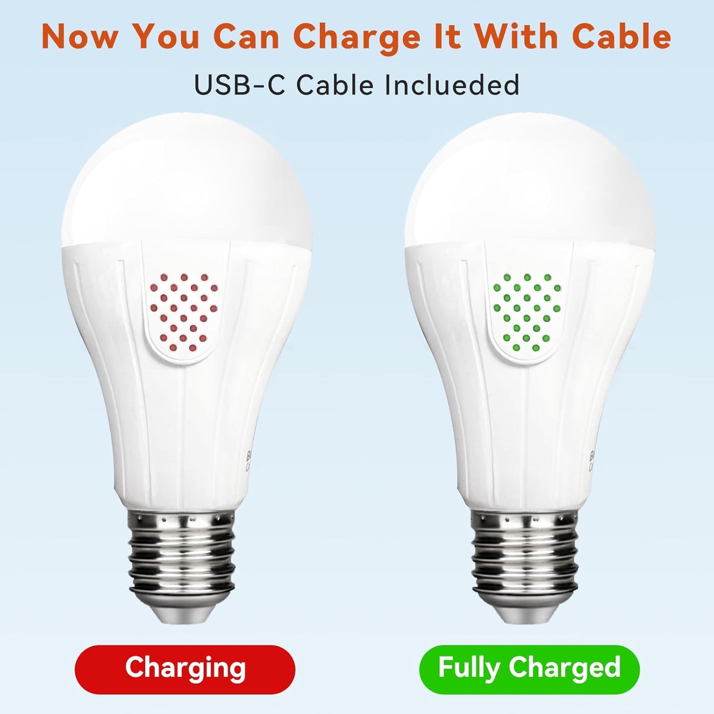 Neporal MagicGlow Rechargeable Light Bulbs with Remote, 3 Colors Shift + Stepless Dimmable Battery Light Bulbs, USB Rechargeable, A19, Up to 24 Hours (3000-6000K, 1, Count)
