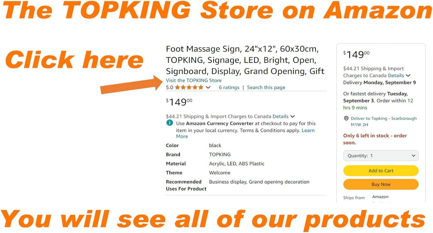 Massage Open Sign, Jumbo size, 31"x17", 78x43cm, TOPKING, LED, Neon, Florescent, Signage, Signboard, Display, Billboard, Screen, Grand Opening, Gift