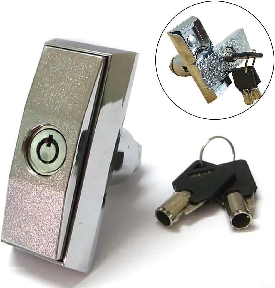 Zinc Alloy T‑Handle Security Lock Compatible with Vending Machines, Car Washing Systems, Silver