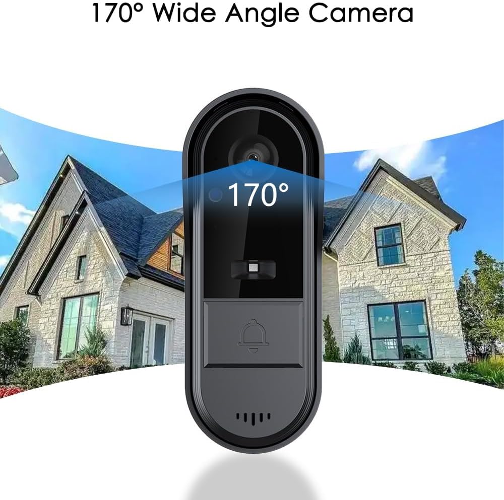Door Bell Camera Wireless No Subscription with Monitor for Apartment, Timbre con Camara 1080P No App/WiFi Needed, Video Intercom 2-Way Talk,Waterproof Door Bell with Recording & Night Vision