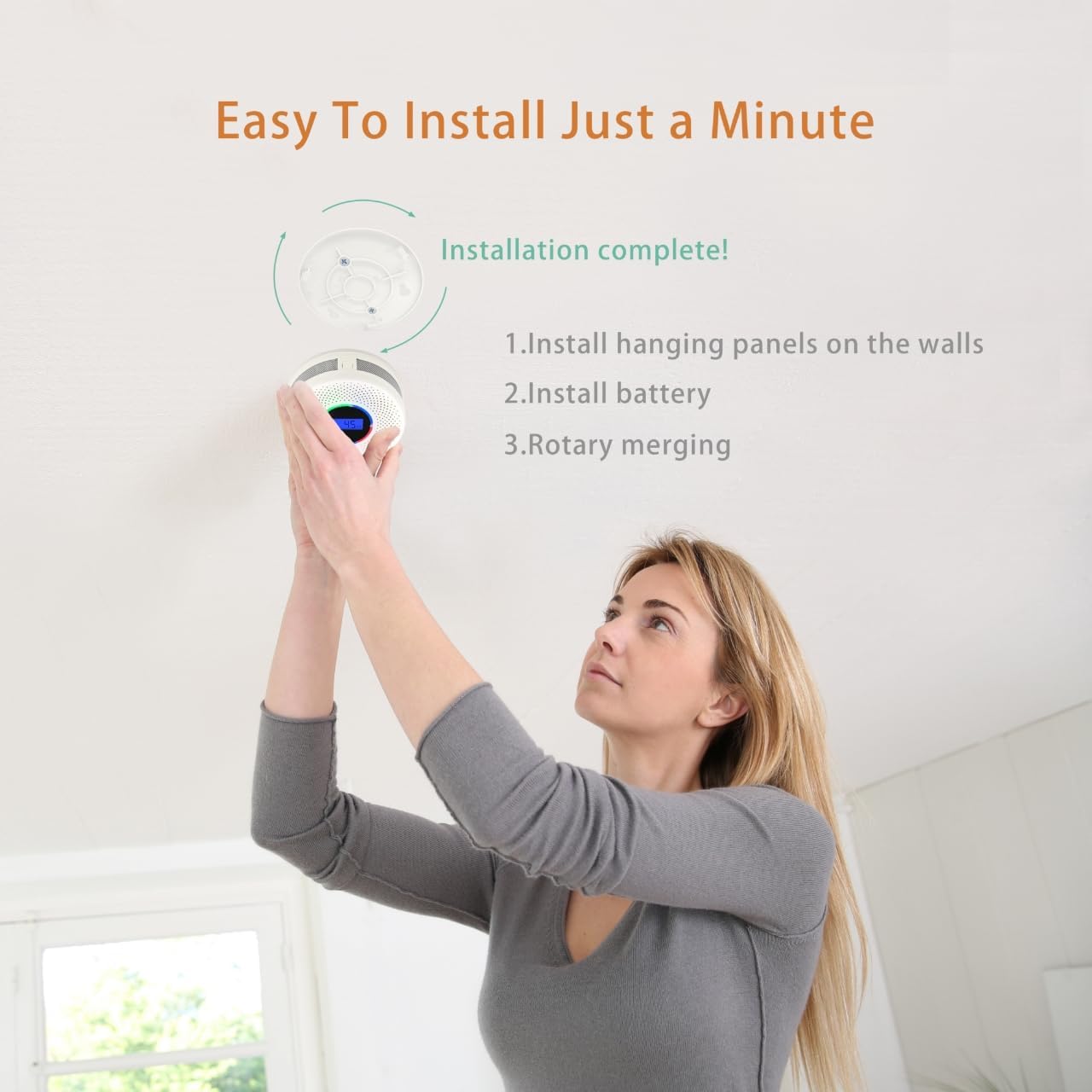 10-Year Battery Wireless Interconnected Smoke and Carbon Monoxide Detector, Smart Interlink Smoke CO Alarm with Digital Display, Fire and CO Combo Alarm for Home (2 Pack)