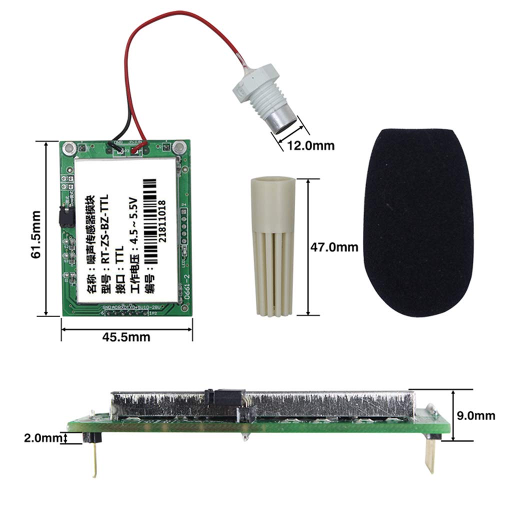 Taidacent Industrial Grade Noise Decibel Detection Module Sound Sensor Sound Level Meter Sound Measurement (RS485-12V)