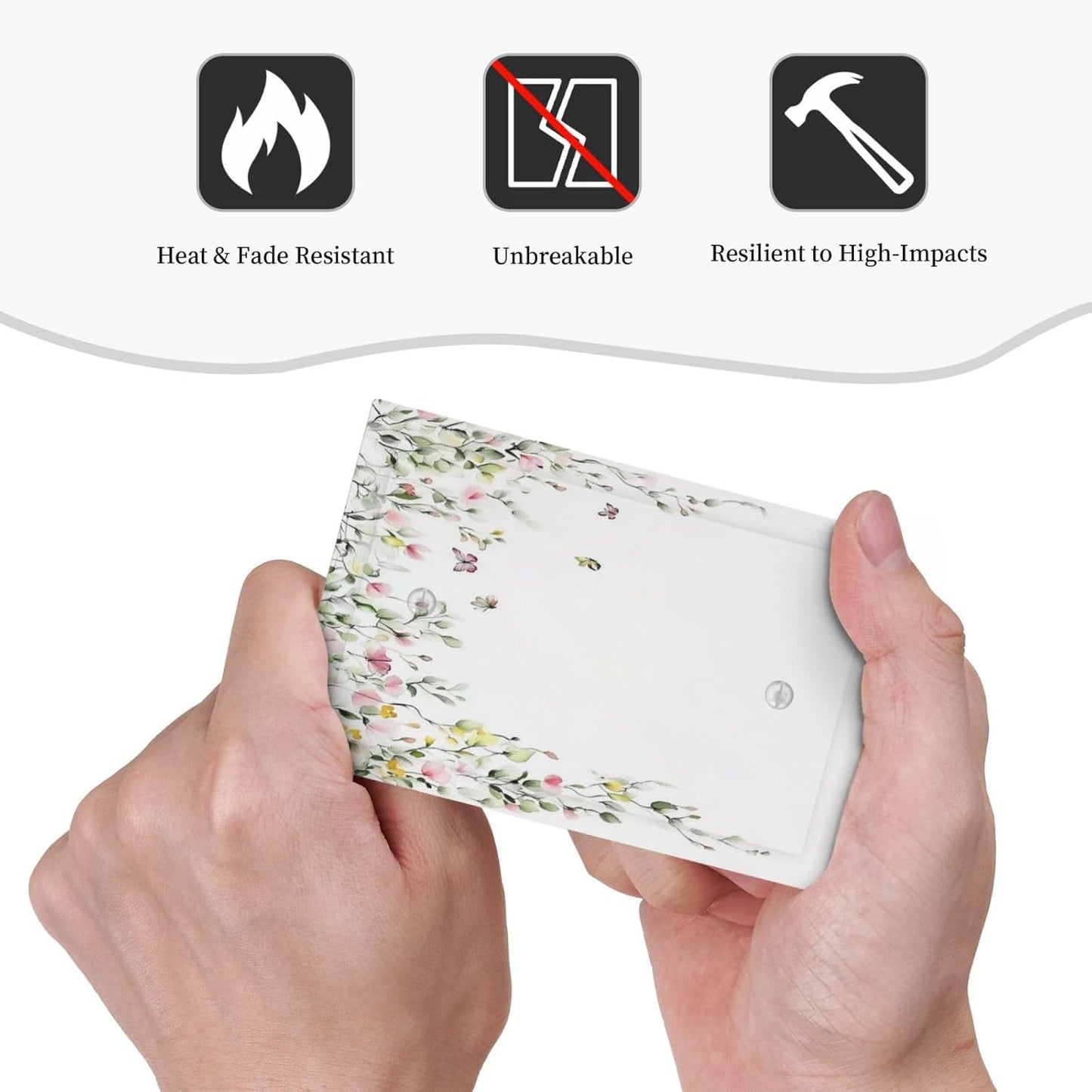 Watercolor Flowers Vine Colorful Butterfly Floral Light Switch Cover Plate 1 Gang No Device Blank Electrical Wall Plates Faceplate Decorative Switch Plate For Bed Room Living Room Decor