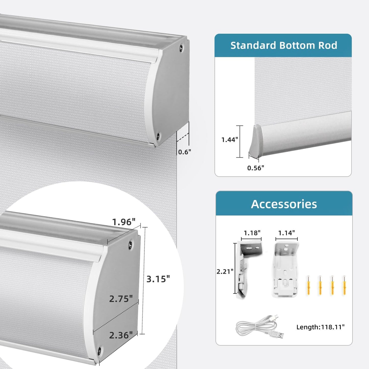 SmartWings Motorized Light Filtering Shades, Work with Matter Homekit Z-Wave Zigbee Alexa Google, 50% Blackout PVC Free Smart Blinds for Windows Cordless Window Shades with Remote Customized, White