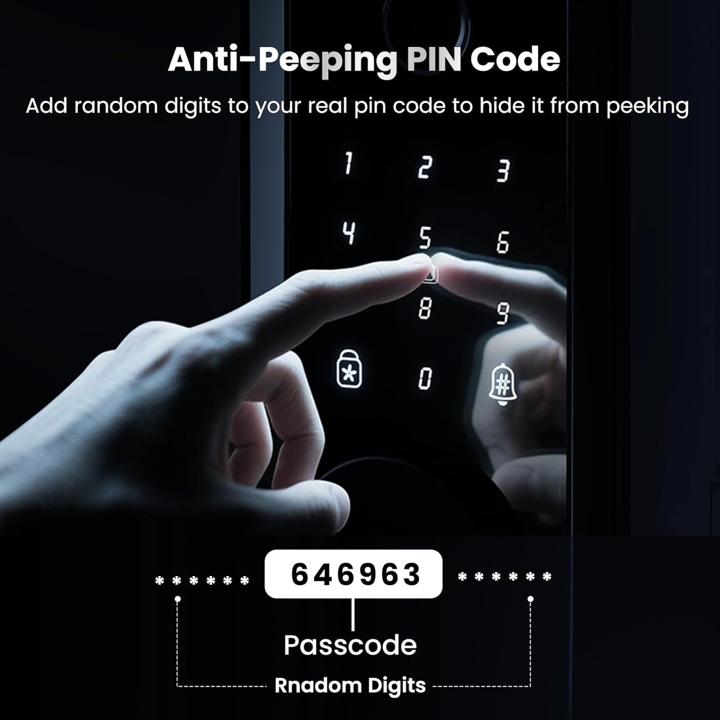 Keyless Entry Door Lock, Biquole Smart Lock with App Control, Fingerprint Door Lock, Electronic Keypad Deadbolt, Auto & One Touch Lock | Digital Smart Door Locks | Easy Installation | IP54 Waterproof