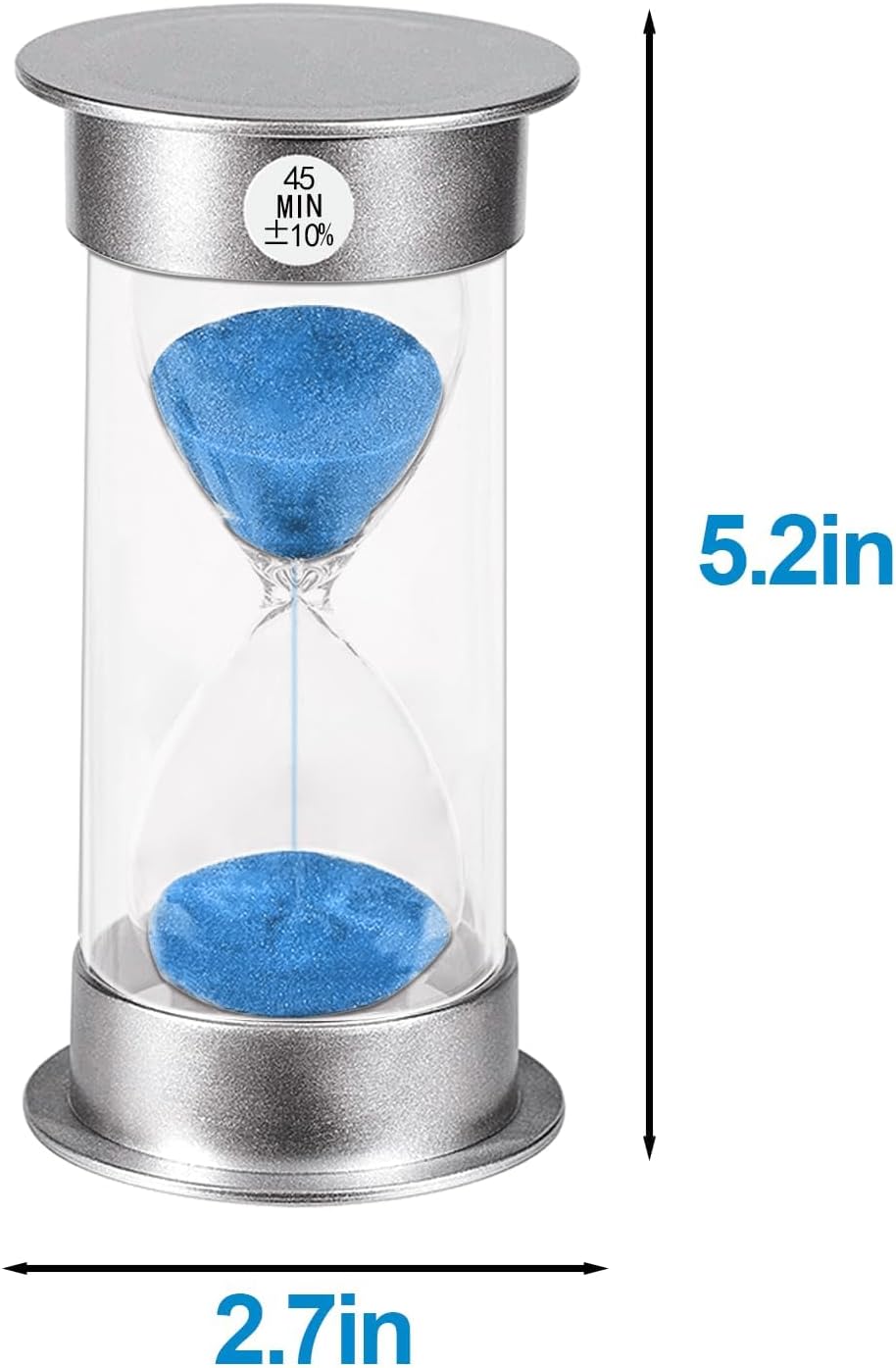 SuLiao Hourglass Sand Timer 45 Minute, Plastic Blue Sand Clock 45 Min, Large Hour Glass Sandglass Timer for Classroom, Kitchen, Games, Home, Office Decor