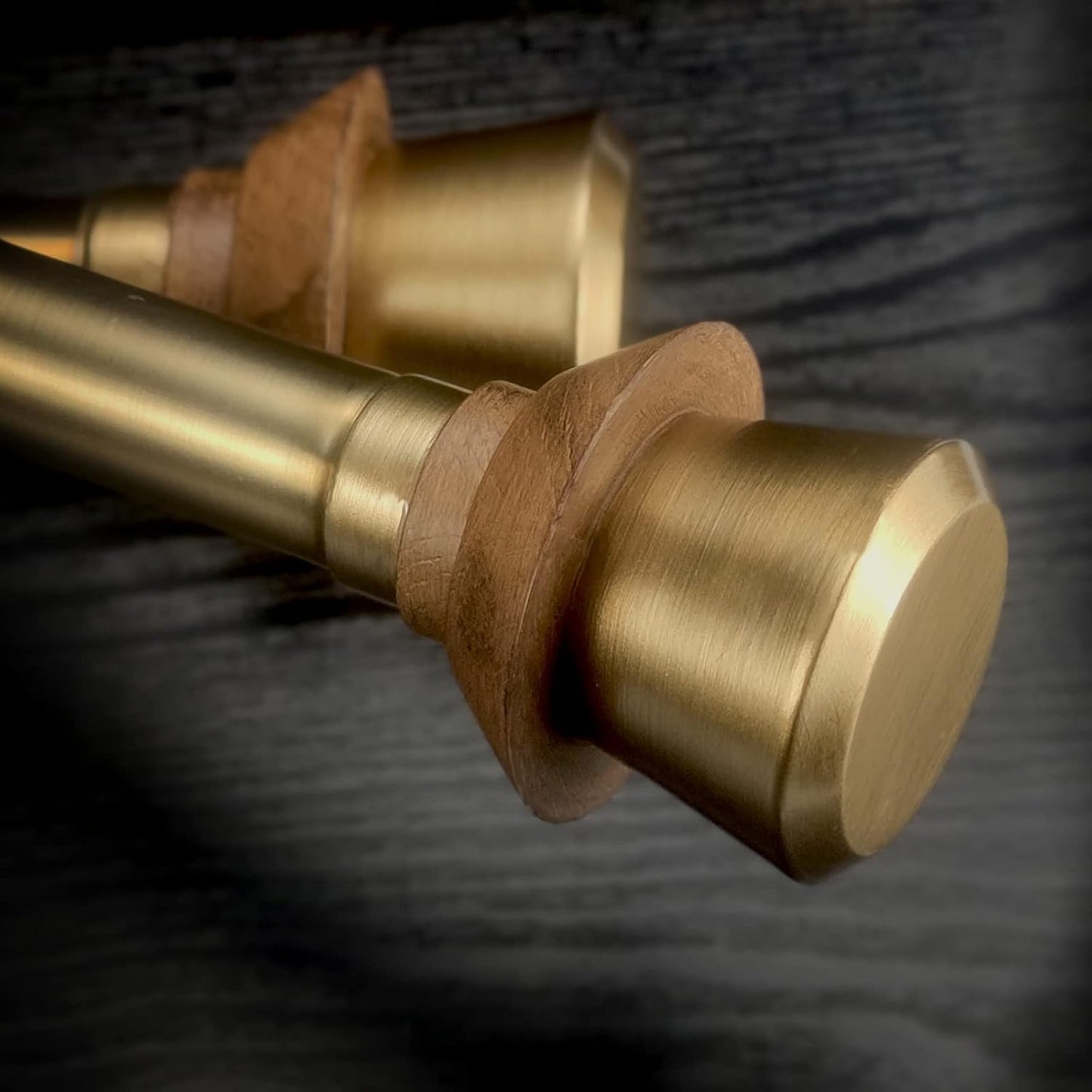 Modern Style Single Curtain Rod Set with Antique Brass Round Wood Look Finial, 36-72 in, Standard Single Whtie Drapery Rod for 1 Pack, 1 in diameter, Adjustable Length