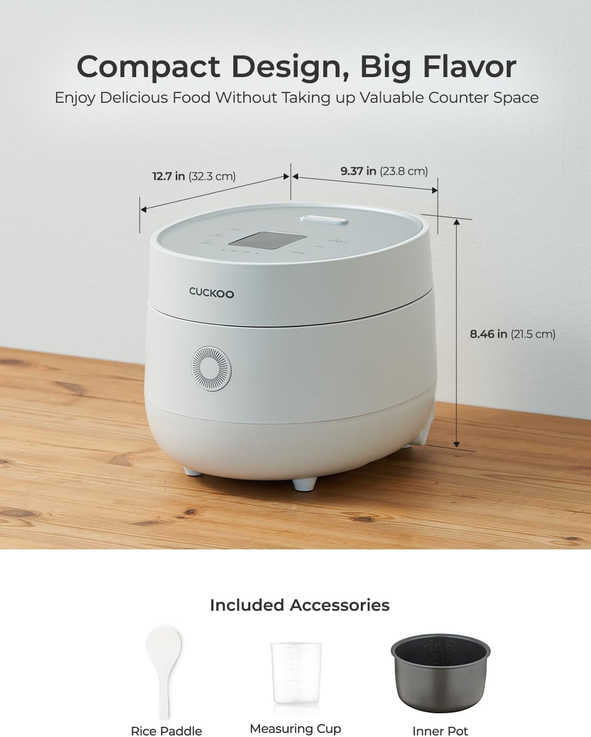 CUCKOO Micom Rice Cooker 6-Cup Uncooked / 12-Cup Cooked with Nonstick Inner Pot, Versatile Rice Maker with 9 Menu Options, Fuzzy Logic Technology, Auto Clean, Quick Rice Mode, White (CR-0675FW)