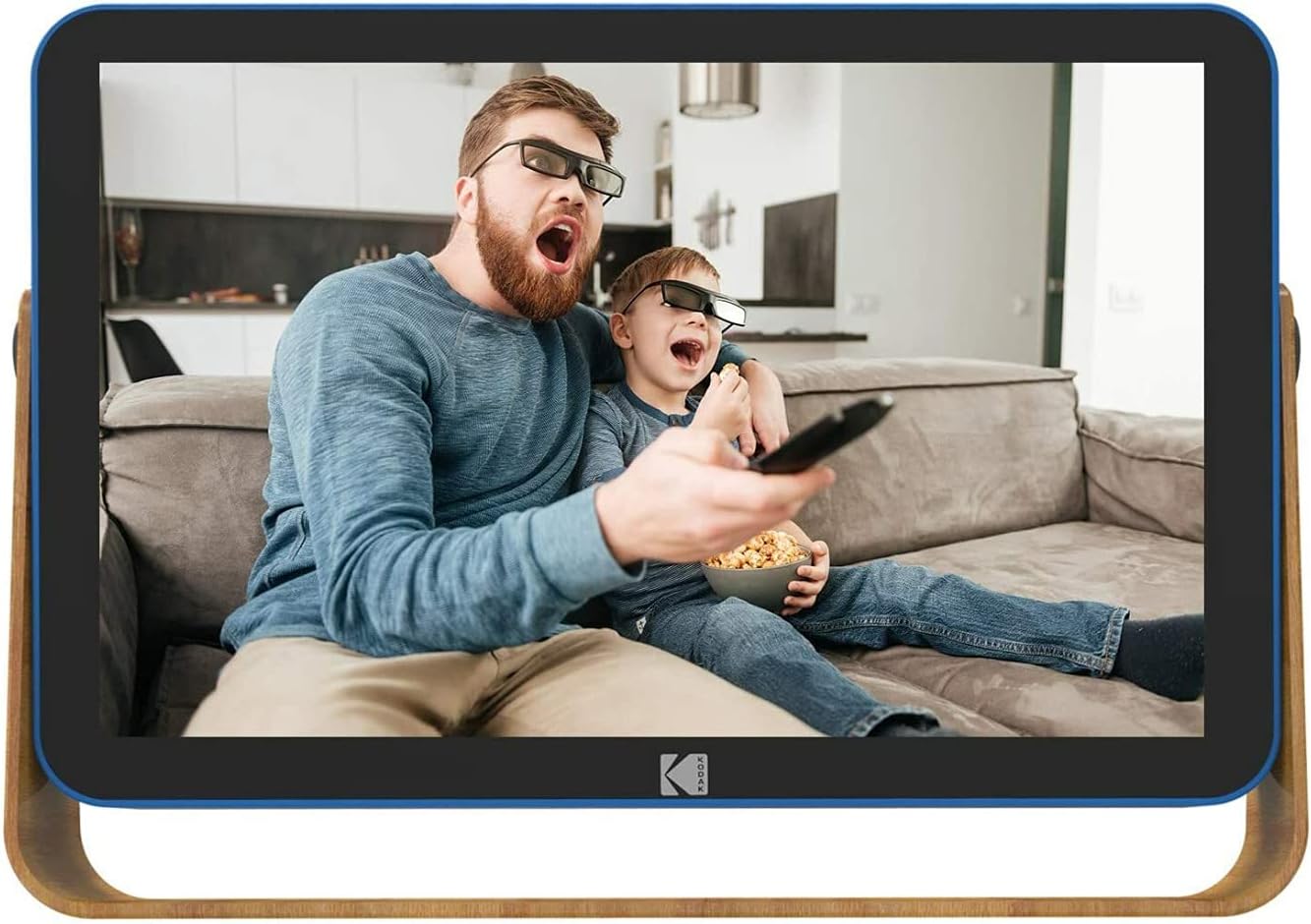 Kodak 10-Inch Smart Touch Screen Rechargeable Digital Picture Frame, Wi-Fi Enabled with HD Photo Display and Music/Video Support, Calendar, Weather and Location Updates (RWF-108) - Ocean Blue