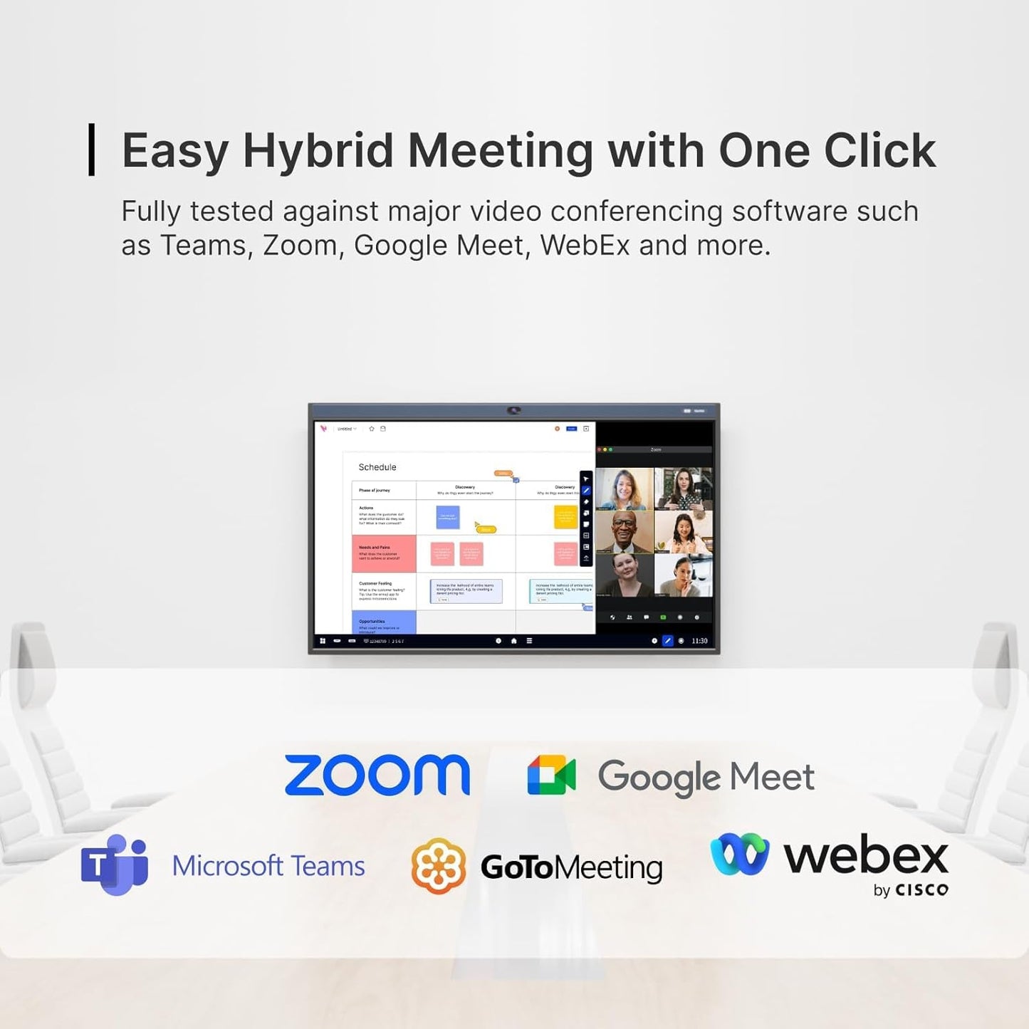 NearHub 86'' Interactive Smart Whiteboard,AI -Powered 4K Camera,MEMS 24-mic Array with Noise Reduction,All-in-One Whiteboard for Hybrid Collaboration with AndriodOS & Open App Ecosystem (Board+Stand)