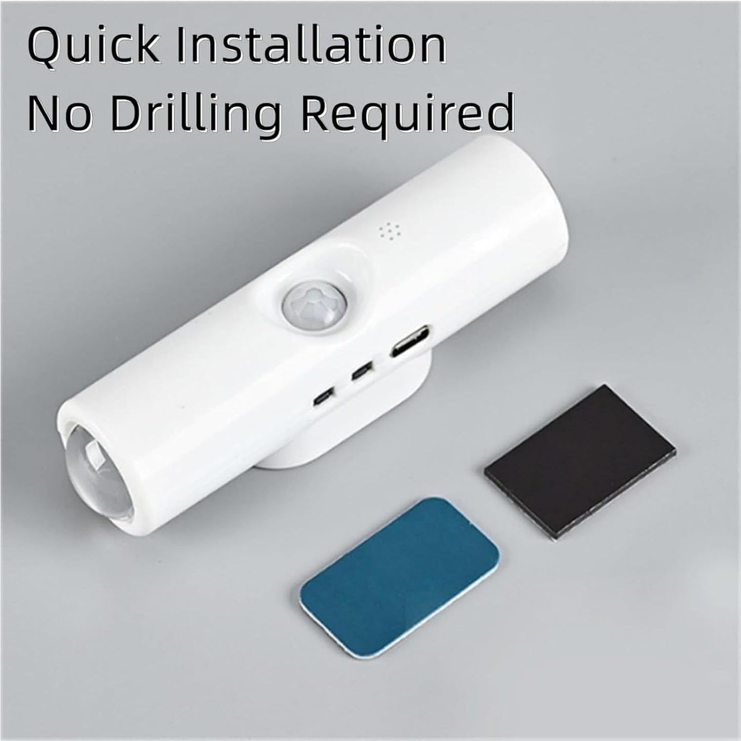 Rechargeable Smart LED Motion Sensor Ambient Light, Punch-Free Smart Sensor Magnetic Rechargeable LED Lights, Color Changing Motion Sensor Light for Stairs, Wardrobe, Cabinet (2, Black-3 Colors)