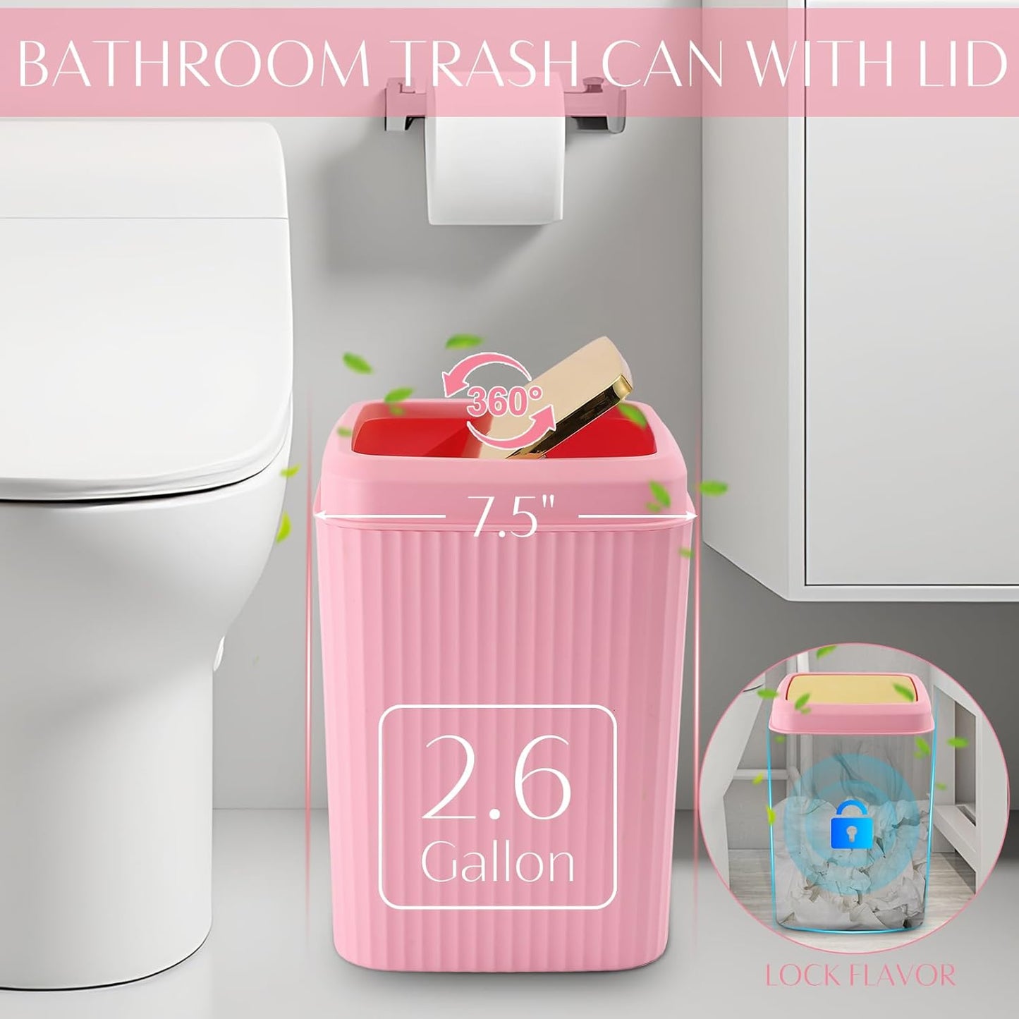 32PCS Bathroom Set Bathroom Sets with Shower Curtain and Rugs Pink Bathroom Accessories,Shower Curtain Set,Bathroom Rug Set with Bathroom Trash Can