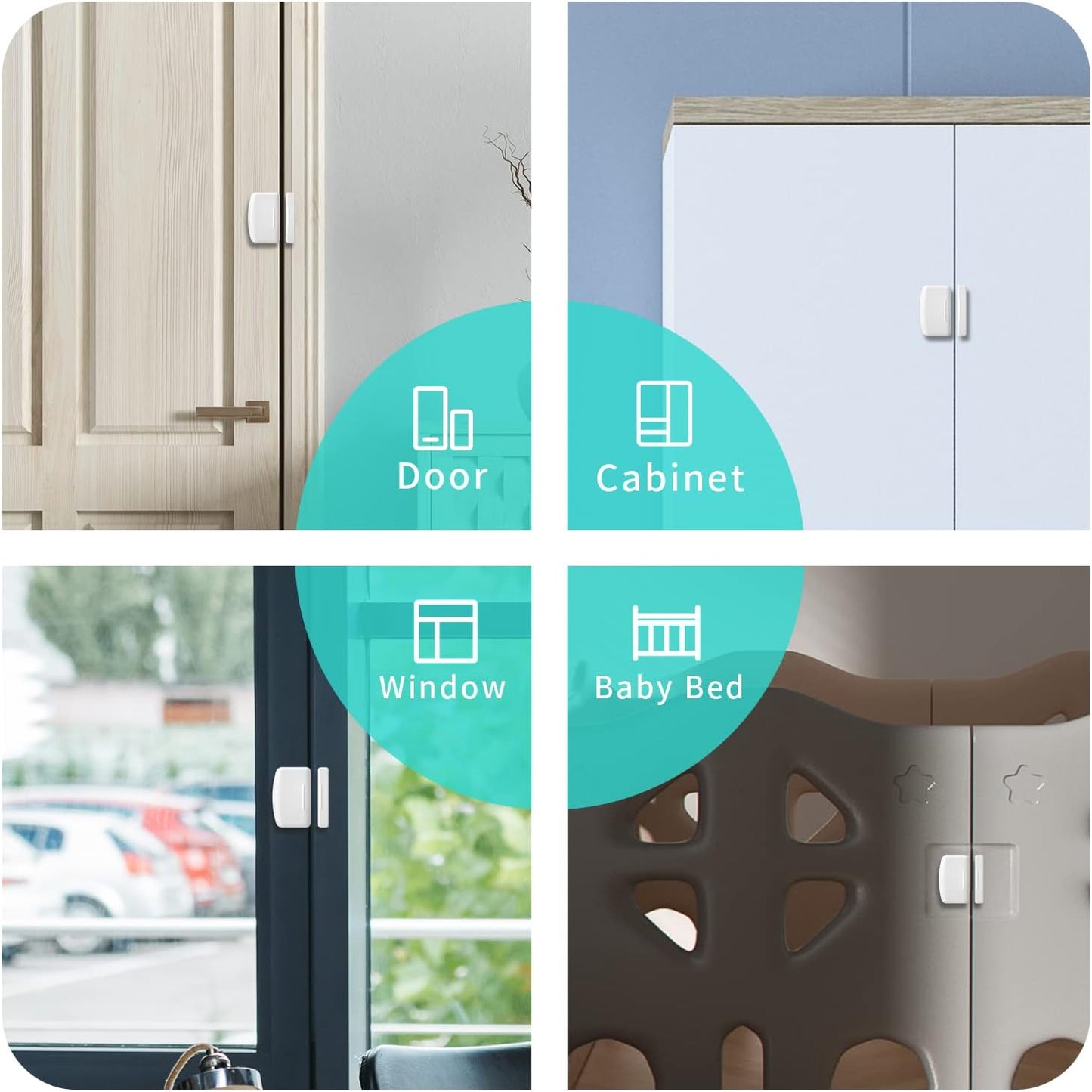 THIRDREALITY Zigbee Contact Sensor 4 Pack, Door and Window Monitor, Home Automation,Works with Home Assistant,SmartThings,Aeotec,Homey,Hubitat or Echo Devices with Build-in Zigbee Hub,hub Required