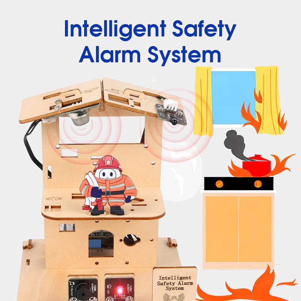 ACEBOTT 3-in-1 ESP32 STEM Smart Home and School Education Kit Compatible with Arduino, STEM Robotics Science Kits for Students Age 12+, Engineering Projects STEAM Activities Gifts 12-16 Year Old