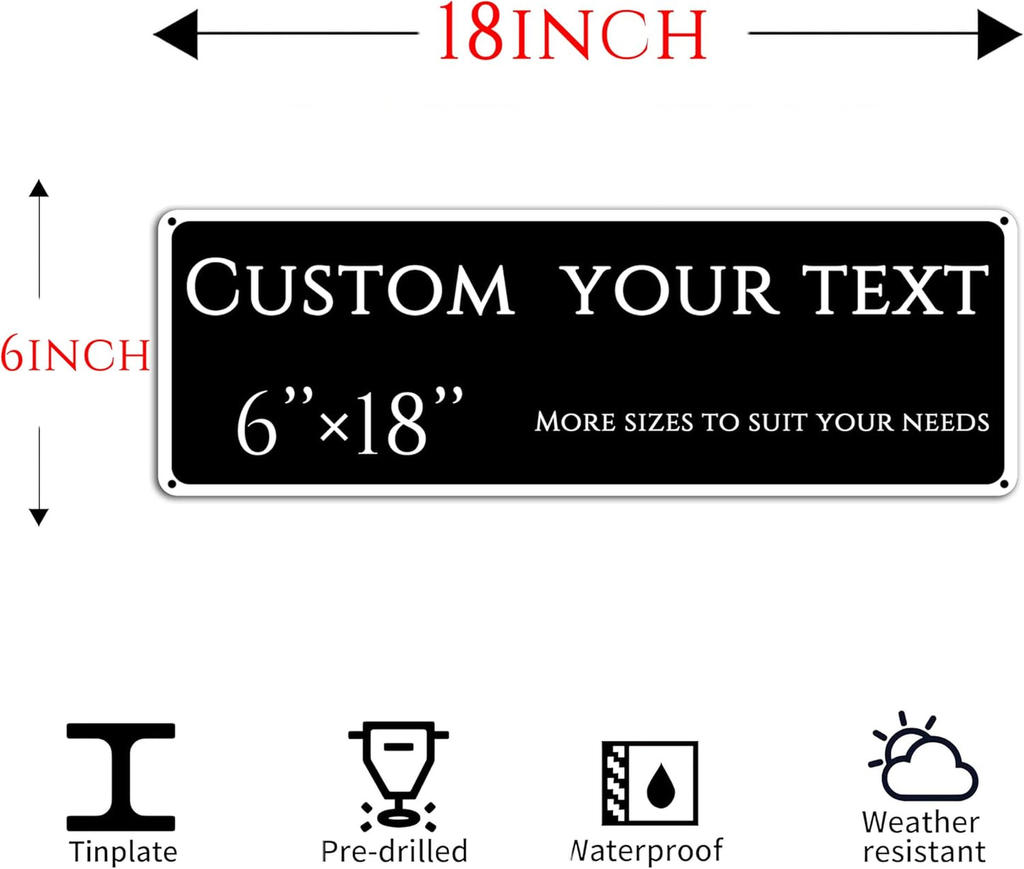 Custom Sign, street signs customized,Aluminum Weatherproof Metal Sign Multiple Sizes, delivery signs for home,Reflective doorplates,Business, Workplace, office, Home, Delivery Signs(6 * 18 Inch)