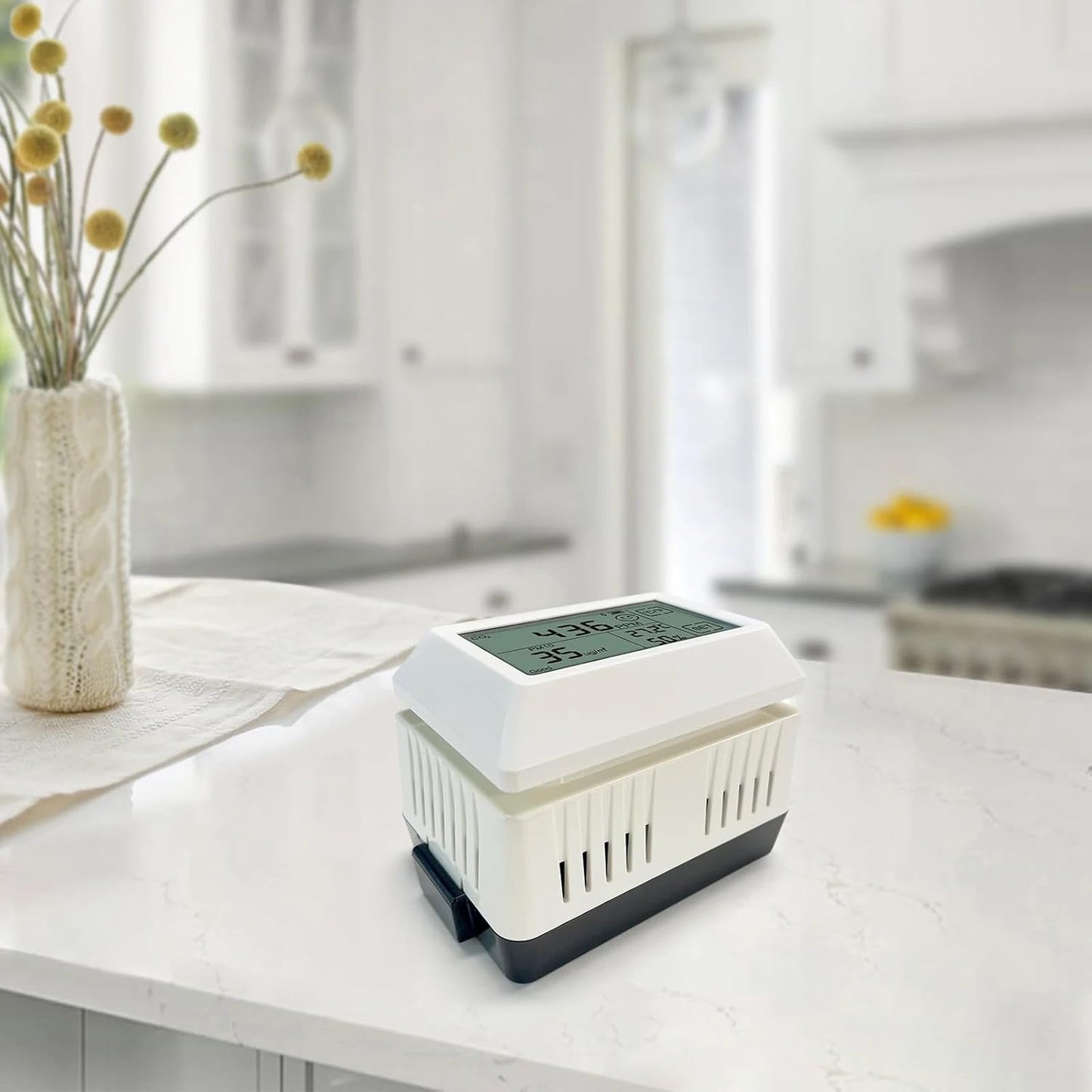 ECOWITT WH46D CO₂ and Air Quality Monitoring, CO₂(NDIR)/PM1.0/PM2.5/PM4.0/PM10/Temperature/Humidity 7-in-1 Sensor with LCD Screen