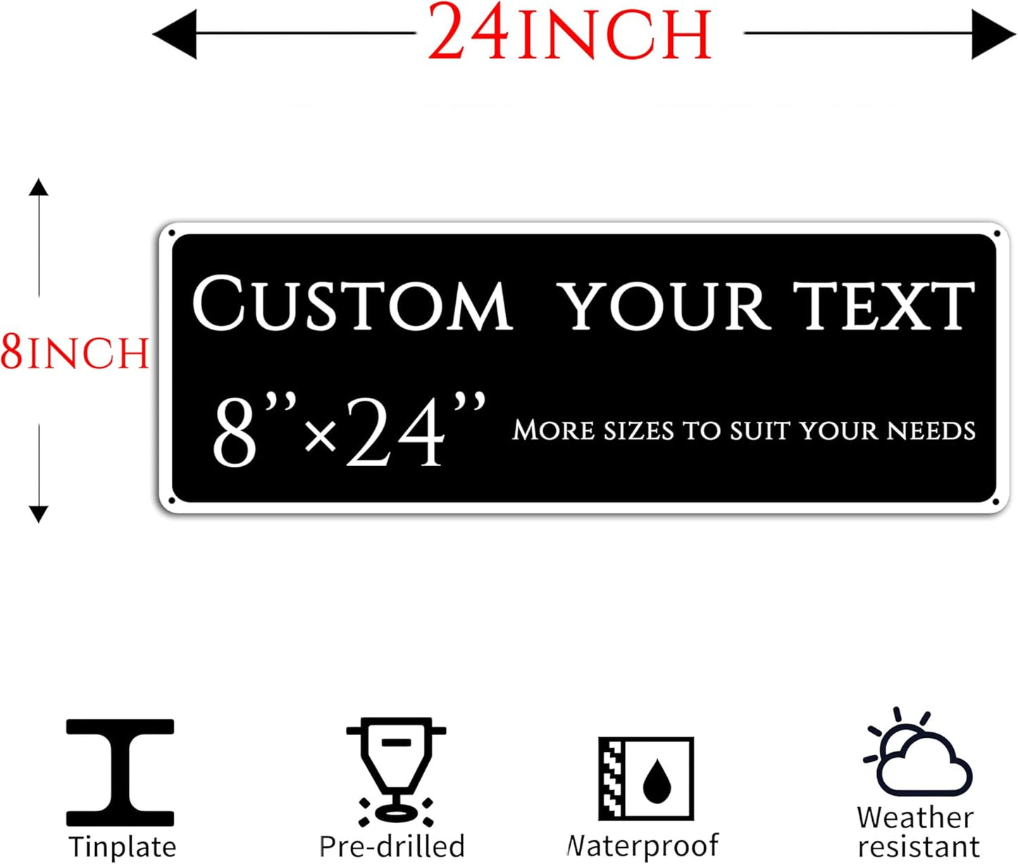 Custom Sign, Custom Indoor/Outdoor Decorative Sign,Reflective,Aluminum Weatherproof Metal Sign Multiple Sizes, Customize for greenhouse , Business, Workplace, office, Home, chemical plant,Delivery Signs(8*24 Inch)