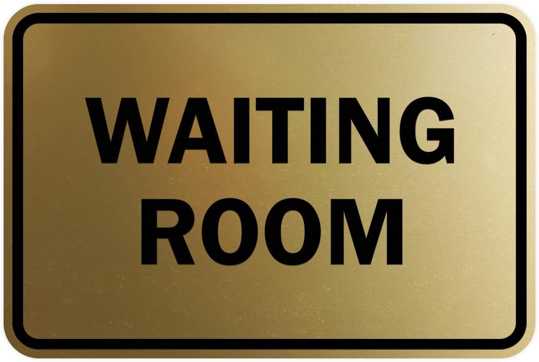 Signs ByLITA Classic Framed Waiting Room (Brushed Gold) - Small