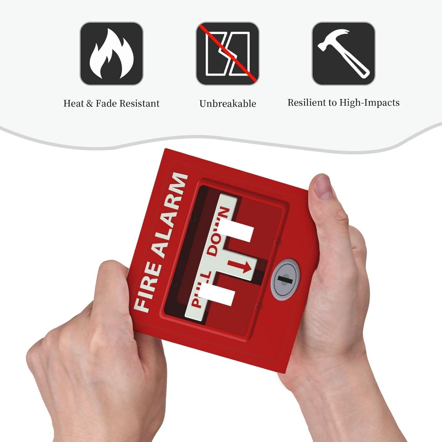 Decorative Light Switch Plate Covers Red Fire Alarm Novelty 2 Gang Wall Plate Double Toggle Switch Cover Plate Electric Dual Device Electrical Faceplate for Bedroom Office Bathroom Decor