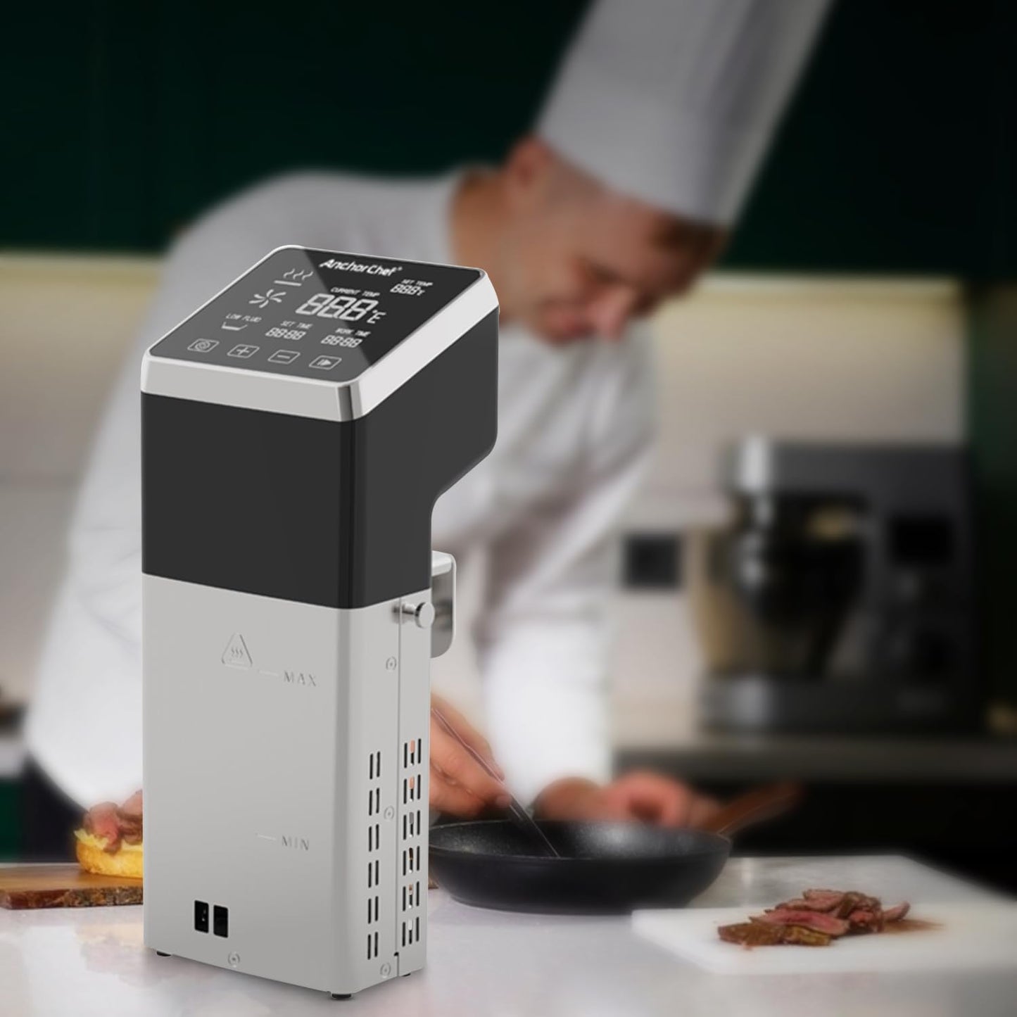 AnchorChef Immersion Circulator, Commercial Restaurant Sous Vide Machine,Large capacity sous vide, Fast-Heating,Sous vide cooker 1400W,With large Touchscreen Accurate Temperature Timer (120V)