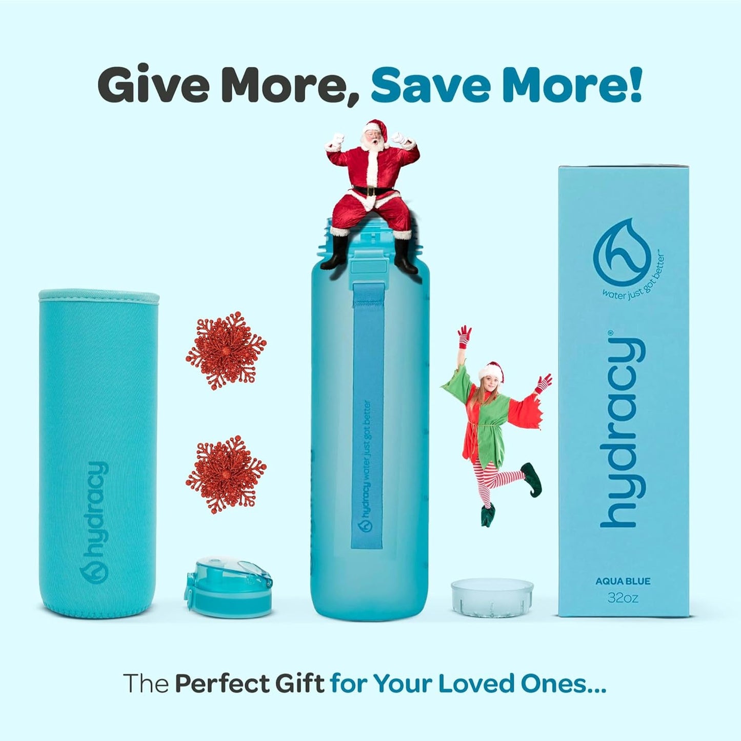 Hydracy Water Bottle with Time Marker -Large BPA Free Water Bottle & No Sweat Sleeve -Leak Proof Gym Bottle with Fruit Infuser Strainer & Times to Drink -Ideal for Fitness Sports & Outdoors
