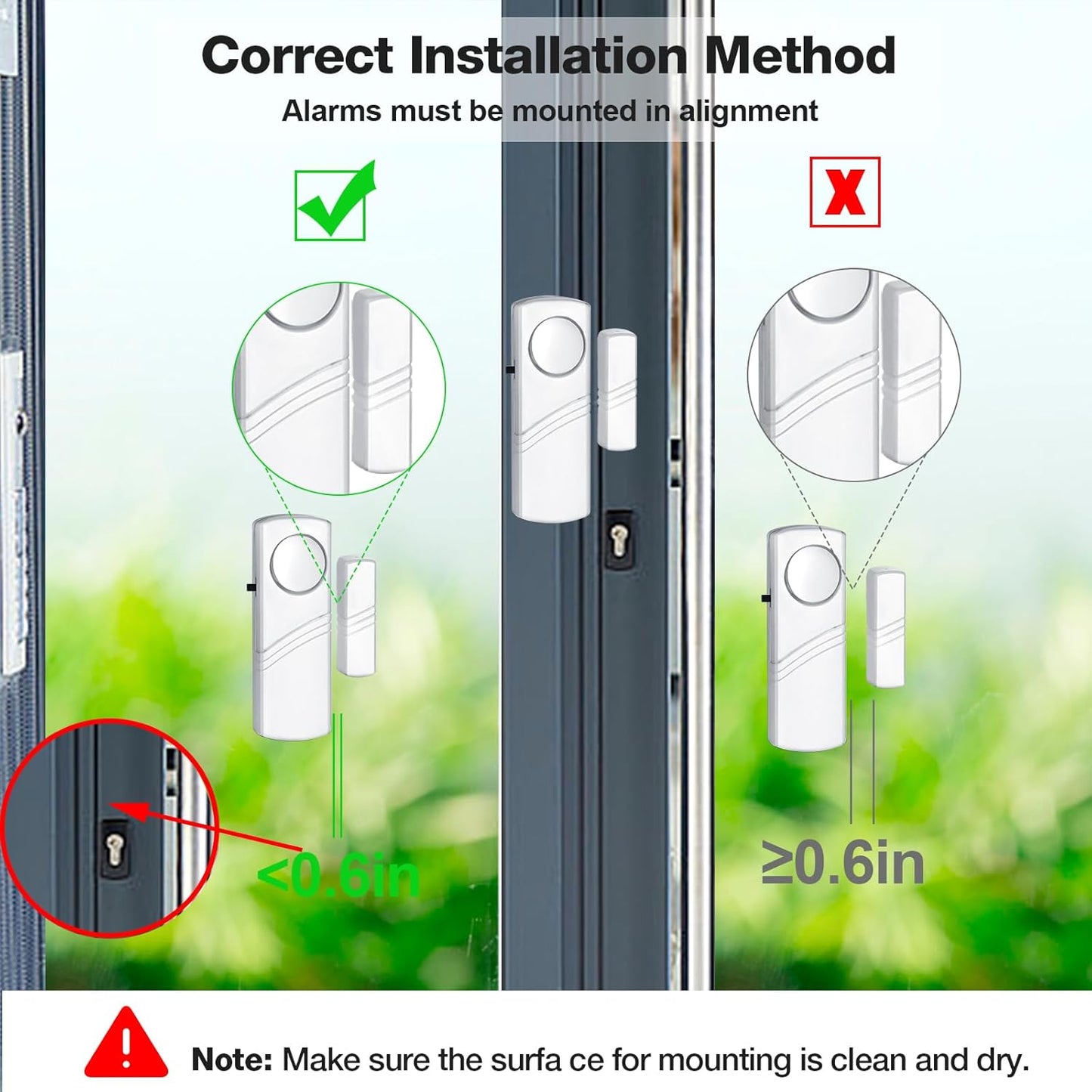 Security Door Window Alarm, Wireless Sensor Door Window Burglar Alarm, Door Alarms for Kids Safety, Easy Installation Doorbell Alarms for Office House Window Pool (8 Pack)