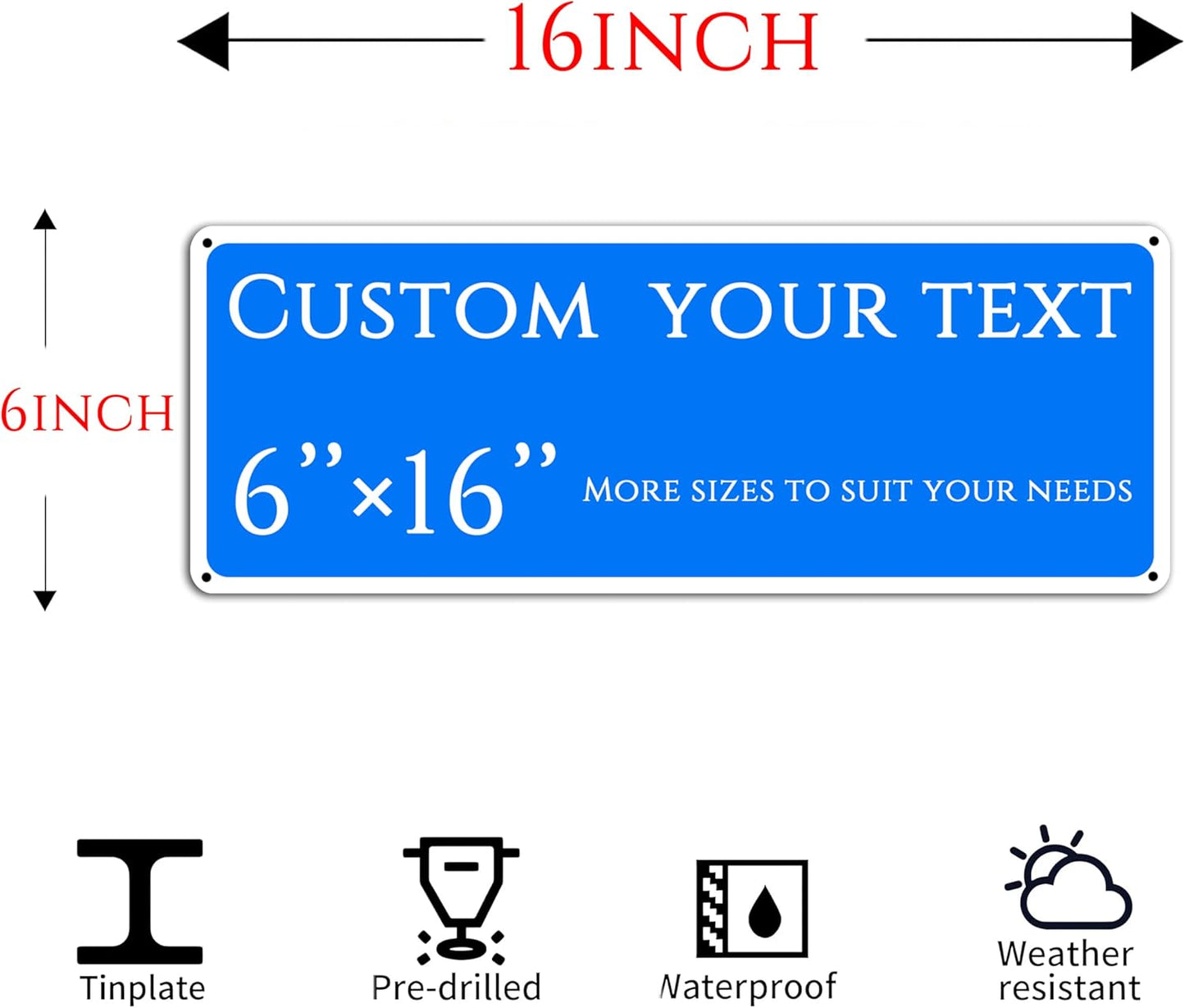 custom street sign,Custom Sign, Double-sided,Aluminum Weatherproof Metal Sign Multiple Sizes, Customize for outdoor, Business, Workplace, office, Home, Delivery Signs(6 * 16 Inch)