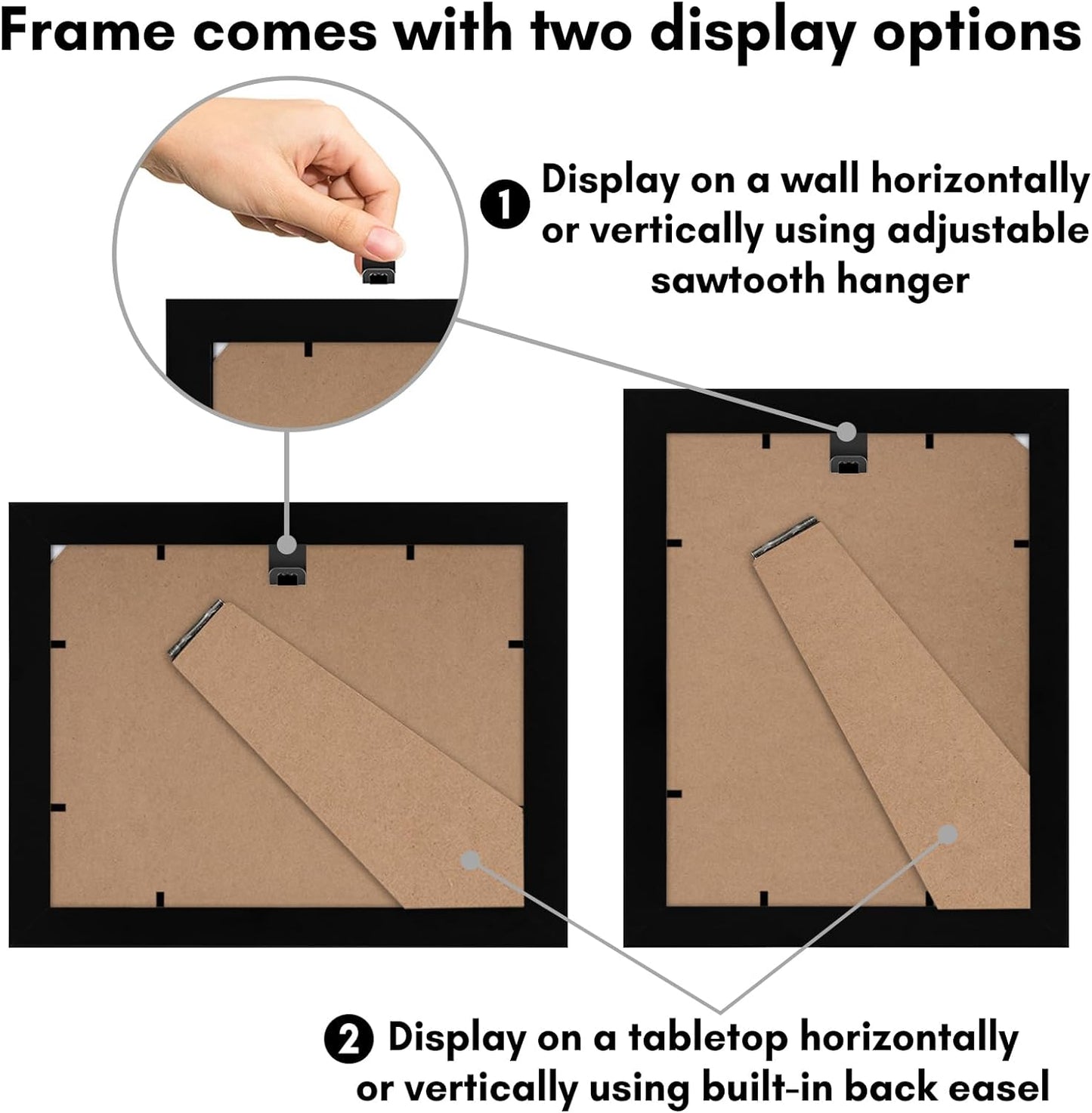 Americanflat 6x8 Picture Frame with Shatter-Resistant Glass - Signature Collection - Gallery-Style Frames Made of Engineered Wood - Photo Frame for Tabletop and Wall Display - Black