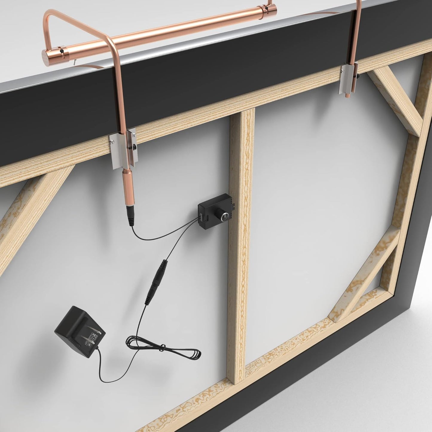 Cocoweb 16 Inch Tru-Slim Copper Picture Light - LED, 2700K, Adjustable Arm, Plug-in, Toggle Switch, Sleek and Compact Design