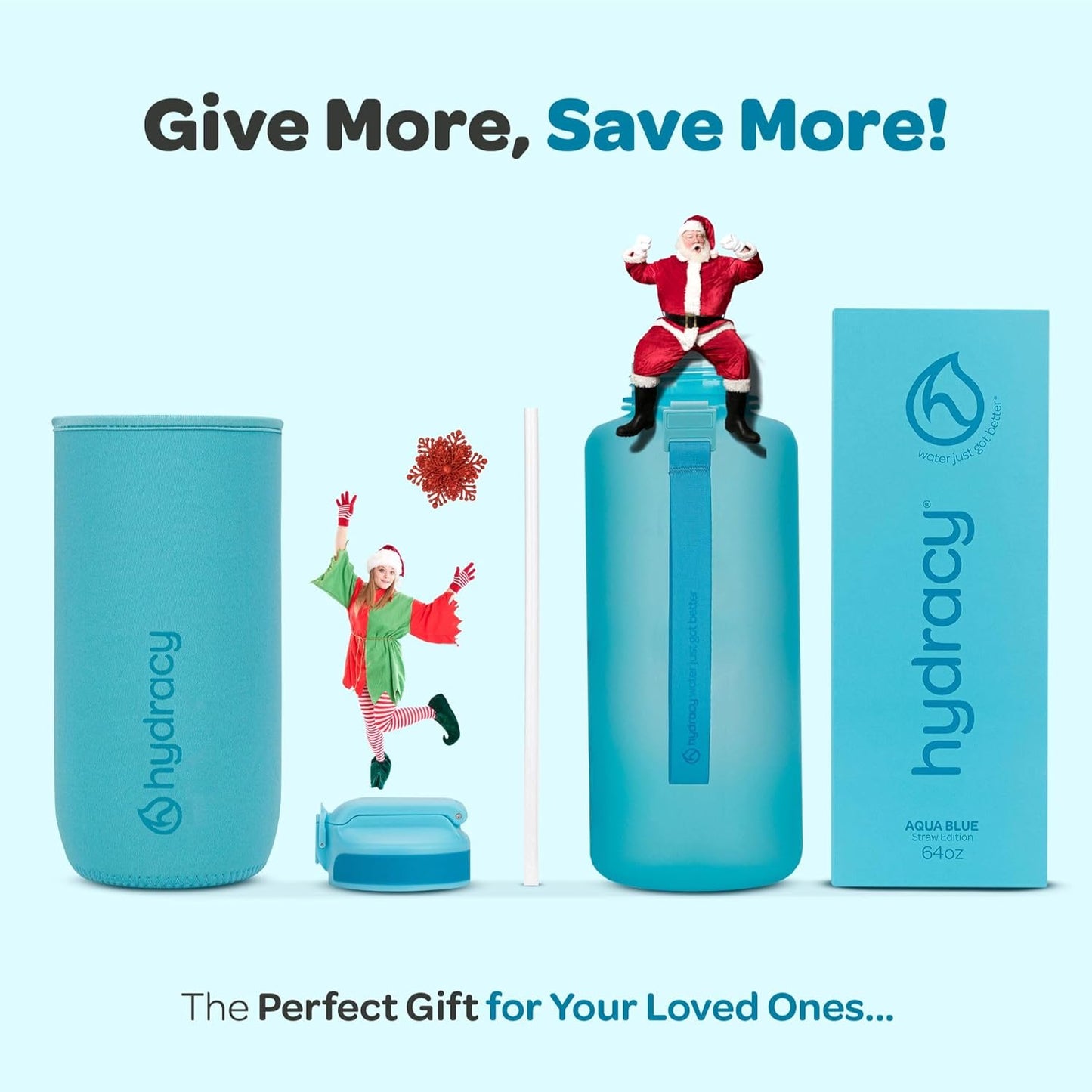 Hydracy Water Bottle with Time Marker -Large BPA Free Water Bottle & No Sweat Sleeve -Leak Proof Gym Bottle with Fruit Infuser Strainer & Times to Drink -Ideal for Fitness Sports & Outdoors