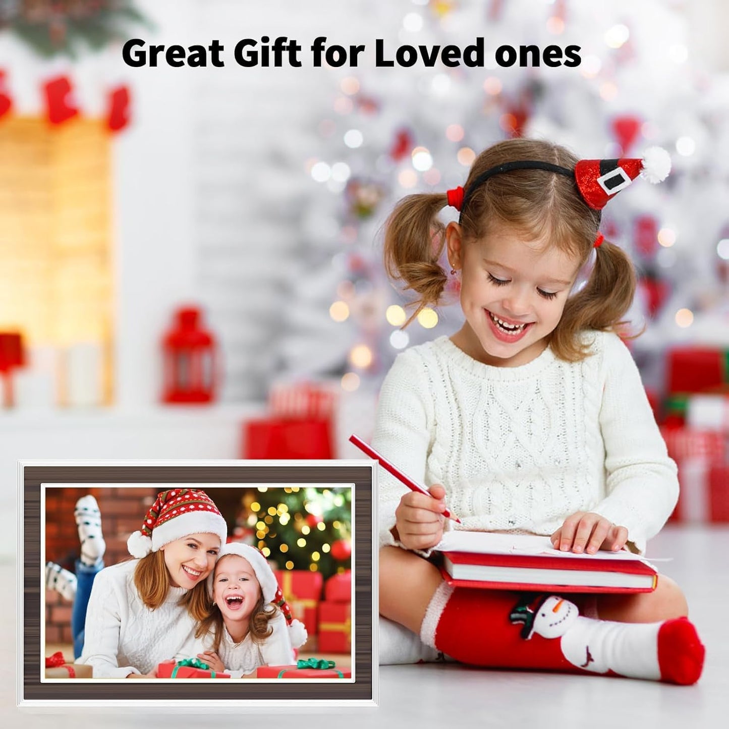 Digital Picture Frame 10.1 Inch WiFi Digital Photo Frame, IPS Touch Screen, 16GB Storage, Auto Rotate, Share Photos & Videos via Uhale App, for Family & Friends