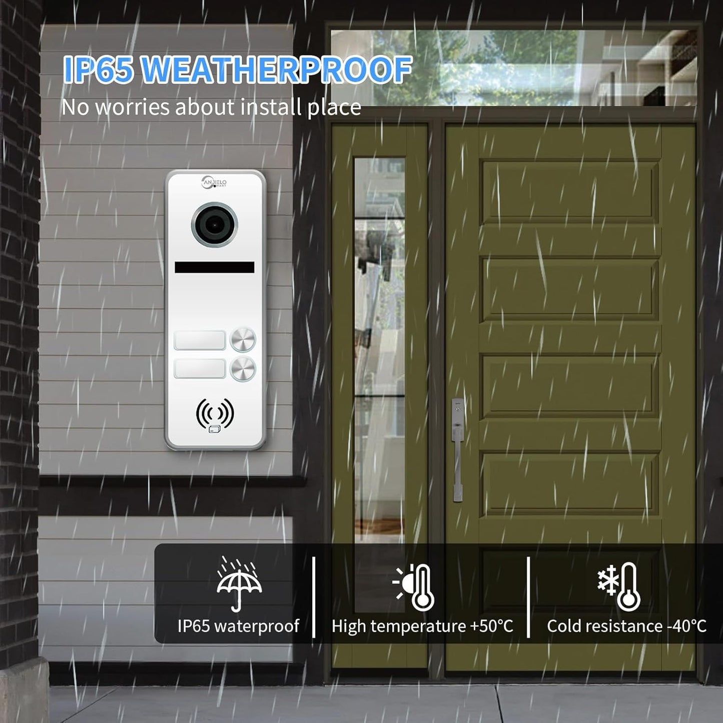 Wired Apartment Video Intercom System 2 Units 7 Inches Touch Monitor Wireless Wifi Video Doorbell System,Video Door Phone Kit,Indoor Outdoor Support Monitoring, Unlock, Dual Way Intercom for Home