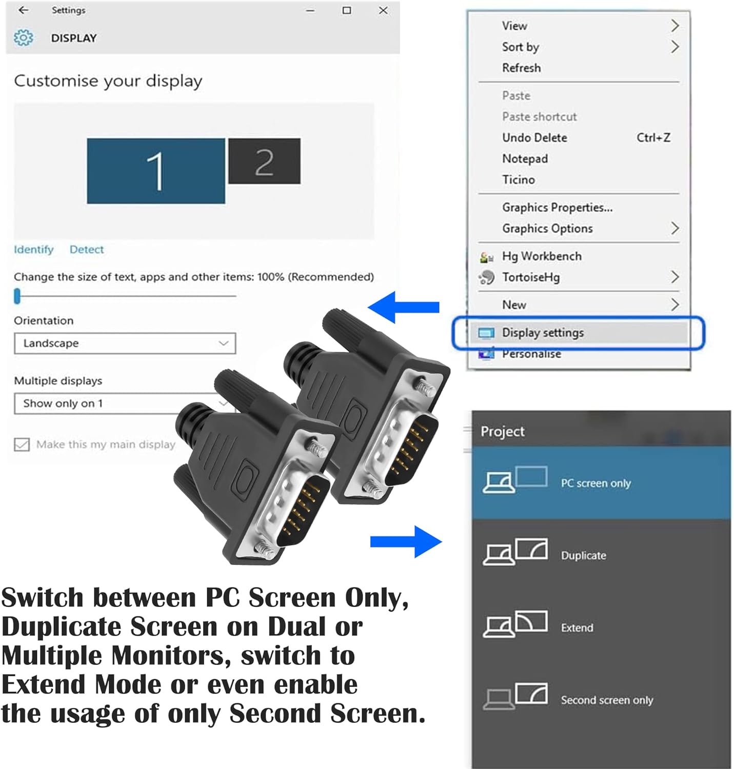 MEIRIYFA VGA Dummy Plug Headless Ghost Display Emulator, VGA Virtual Display RGB Monitor Dummy Plug Headless Ghost Display Emulator 1920x1080P@60Hz (2Pack)