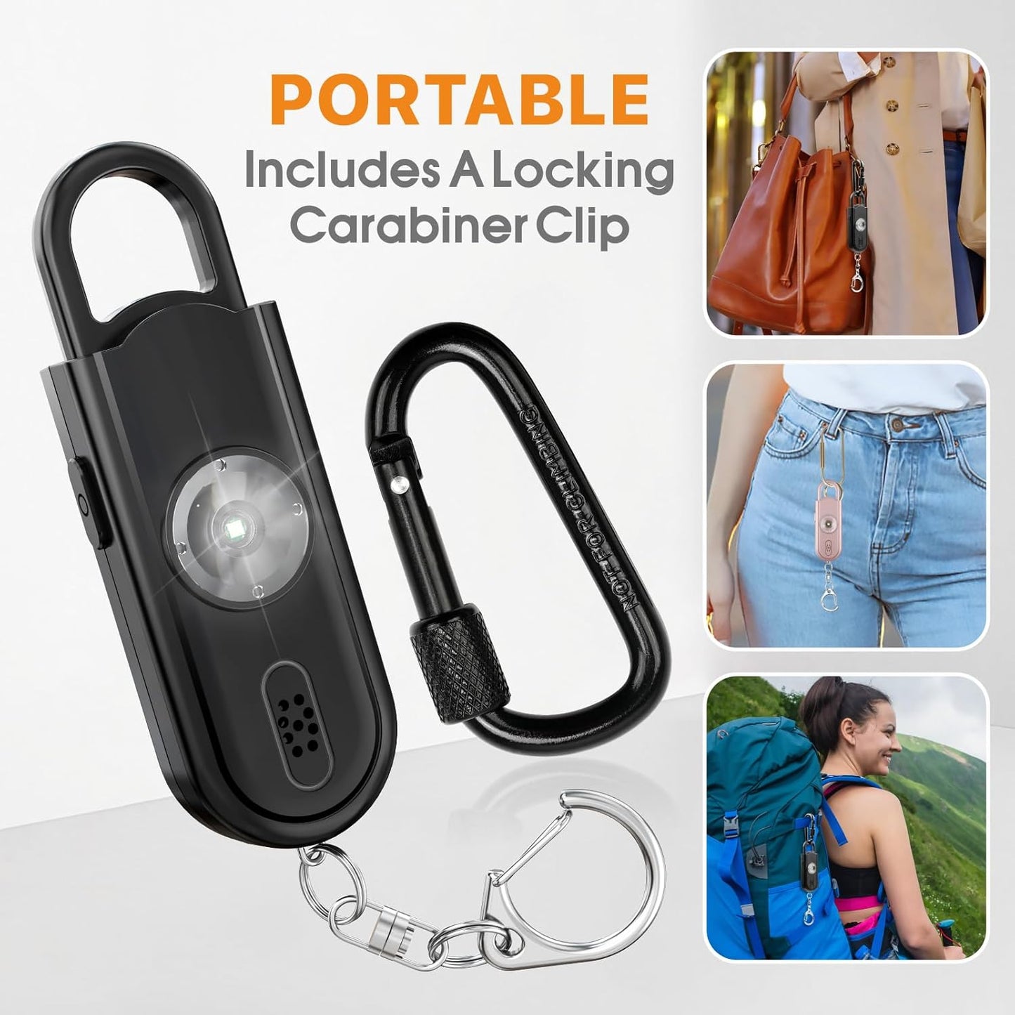 Safe Sound Personal Alarm, 2 Pack 130 dB Loud Siren Song Emergency Security Alarm Keychain with Strobe LED Light, Personal Sound Safety Siren for Women, Men, Children, Elderly