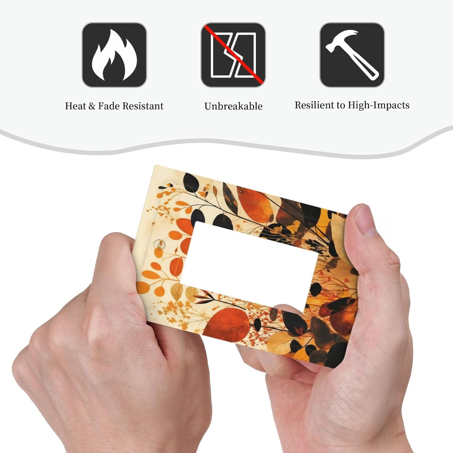 Decorative Outlet Covers Boho Warm Colorful Plant Leaves 1 Gang Single Rocker Light Switch Cover Plate Wall Plates GFCI Faceplate for Bedroom living Room Decor