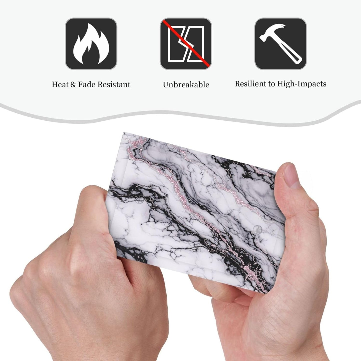 Light Switch Cover Plate White Marble Pattern Black Lines Pink Lines 1 Gang No Device Blank Electrical Wall Plates Faceplate Decorative Switch Plate for living Room Office Decor