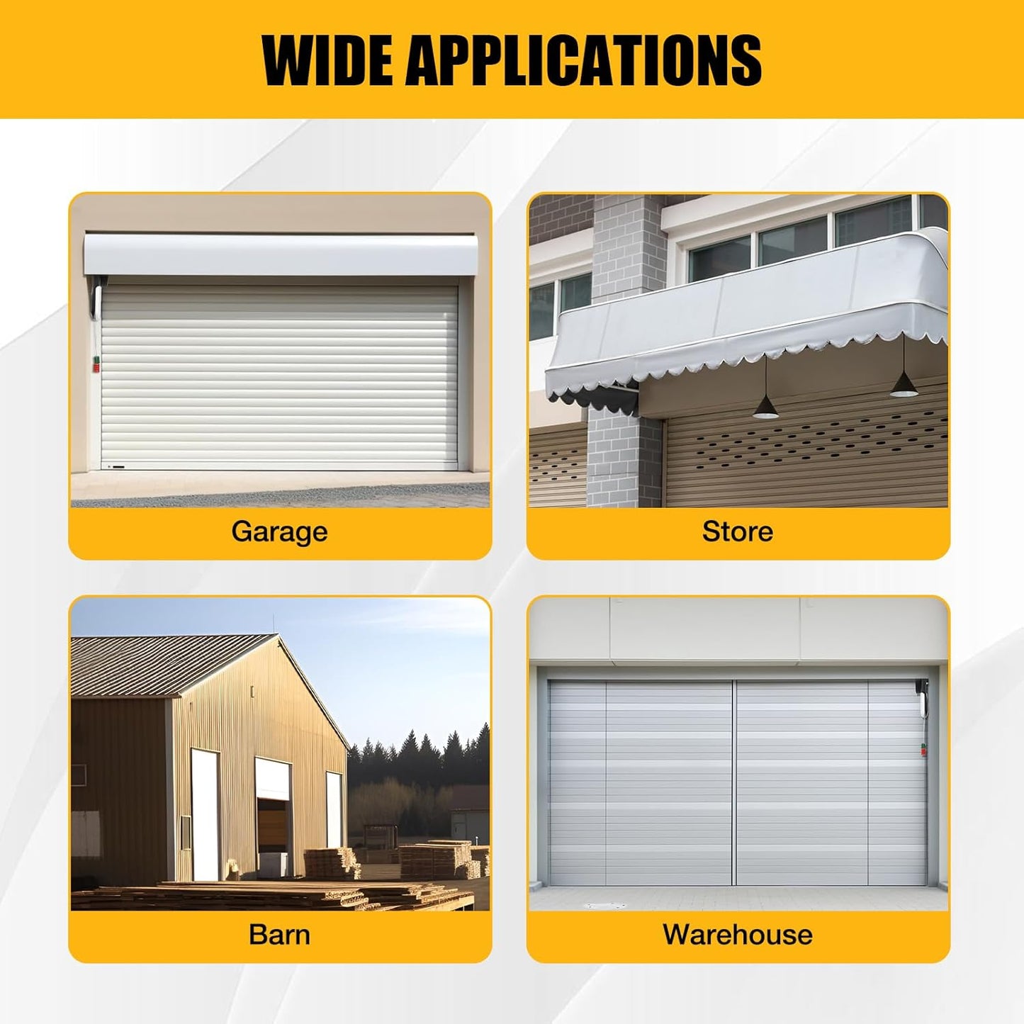 110V 800N 100W Automatic Roller Door Opener, Commercial Garage Electric Roller Shutter Door Opener Anti-Theft Rolling Code Smart Roller Opener Equipped with Two Remote Control for Garage/Shop Doors