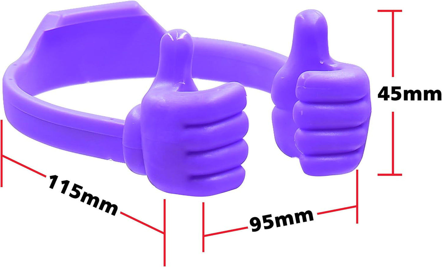 Honsky Cell Phone Tablet Stands (Pack of 5) Thumbs-up Cellphone Holder, Tablet Display Stand, Mobile Smartphone Mount Cradle for Desk Desktop - Universal, Multi-Angle, Cute, Purple