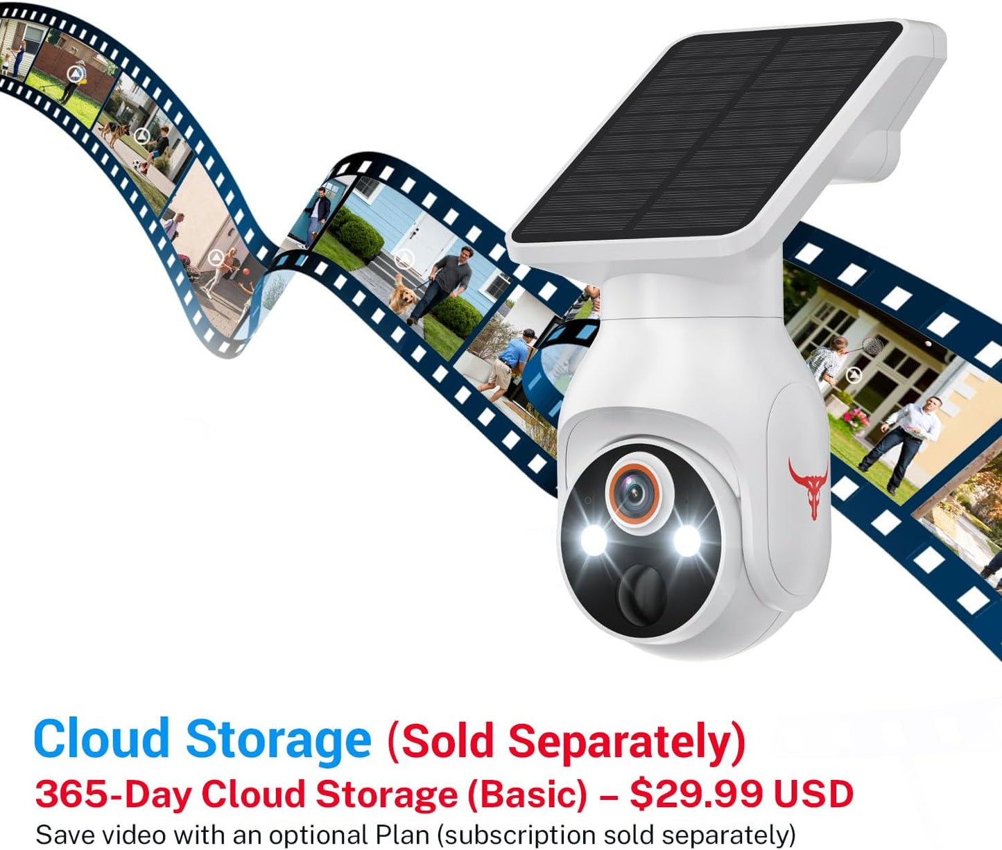 1080P Security Camera Wireless with Solar Panel, Smart AI Human Detection, 2-Way Talk, 360 Surveillance Cam, Color Night Vision, Real Time Alerts, 2.4G Wi-Fi, Cloud Storage (Sold Seperately)