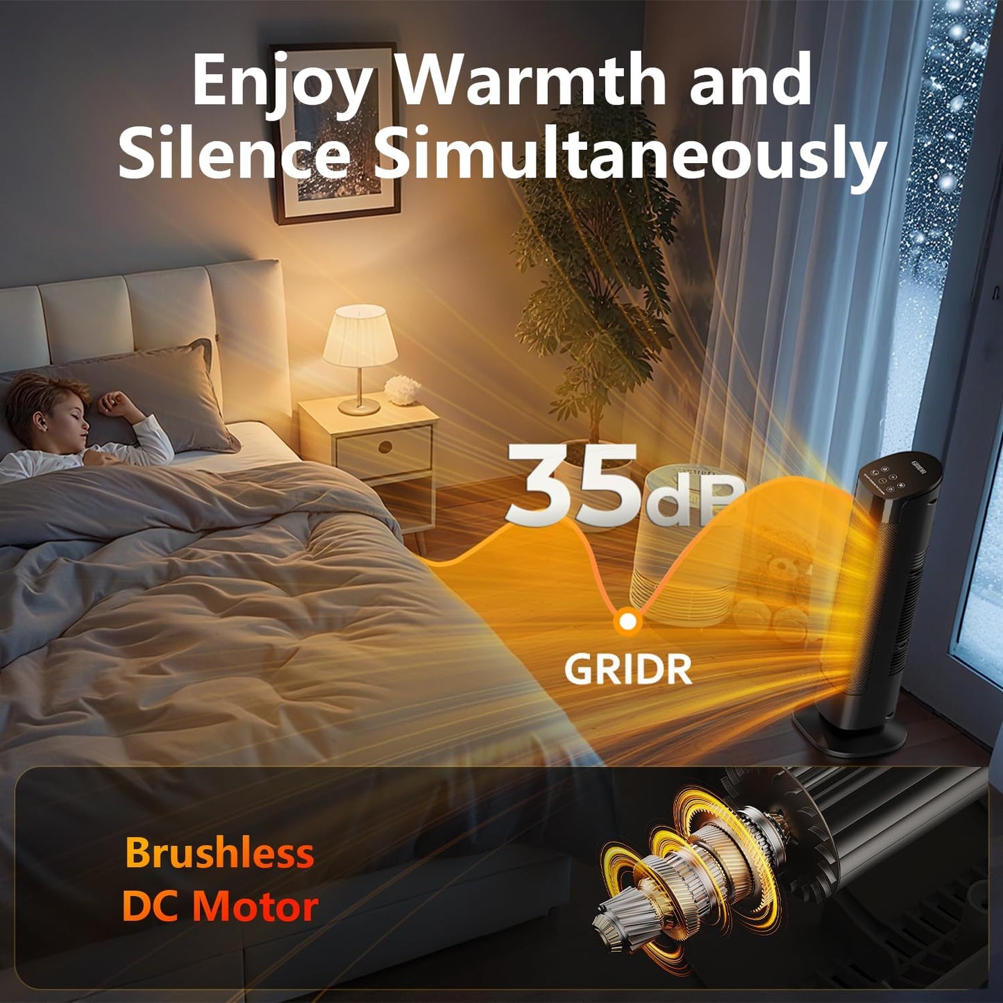Space Heater Large Room, 23" Space Heaters for Indoor Use, 1500W PTC Ceramic Electric Heater with Thermostat and Remote, 80° Oscillation, 12H Timer, Quiet Portable Heater for Office Bedroom