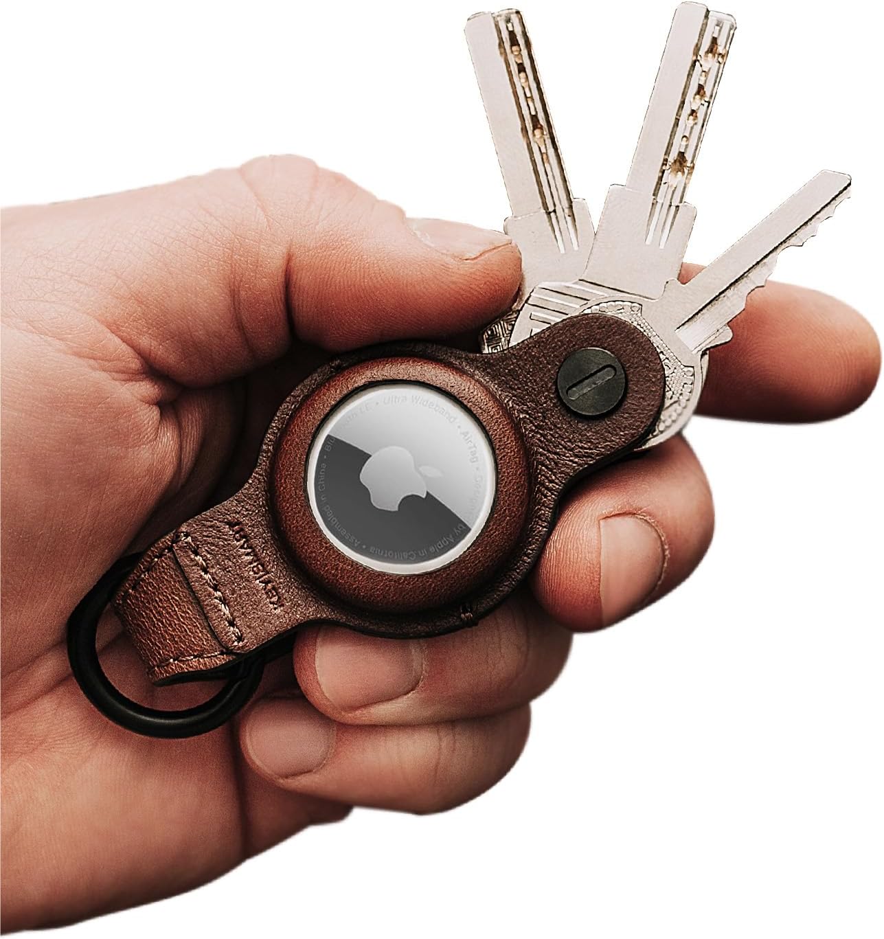 KeySmart AirTag Keychain Key Holder, Compatible with Apple AirTag Holder, Key Organizer Keychains
