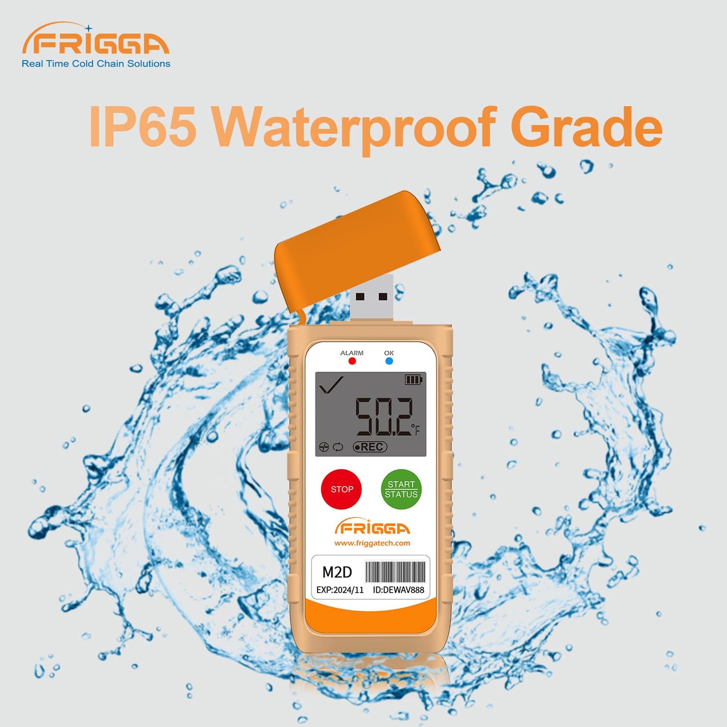 Frigga M2D 10Pack Reusable Temperature Data Logger Multi-Use USB Digital Temperature Recorder 14400 Points Refrigerator Thermometer Logger High Accuracy PDF CSV Report