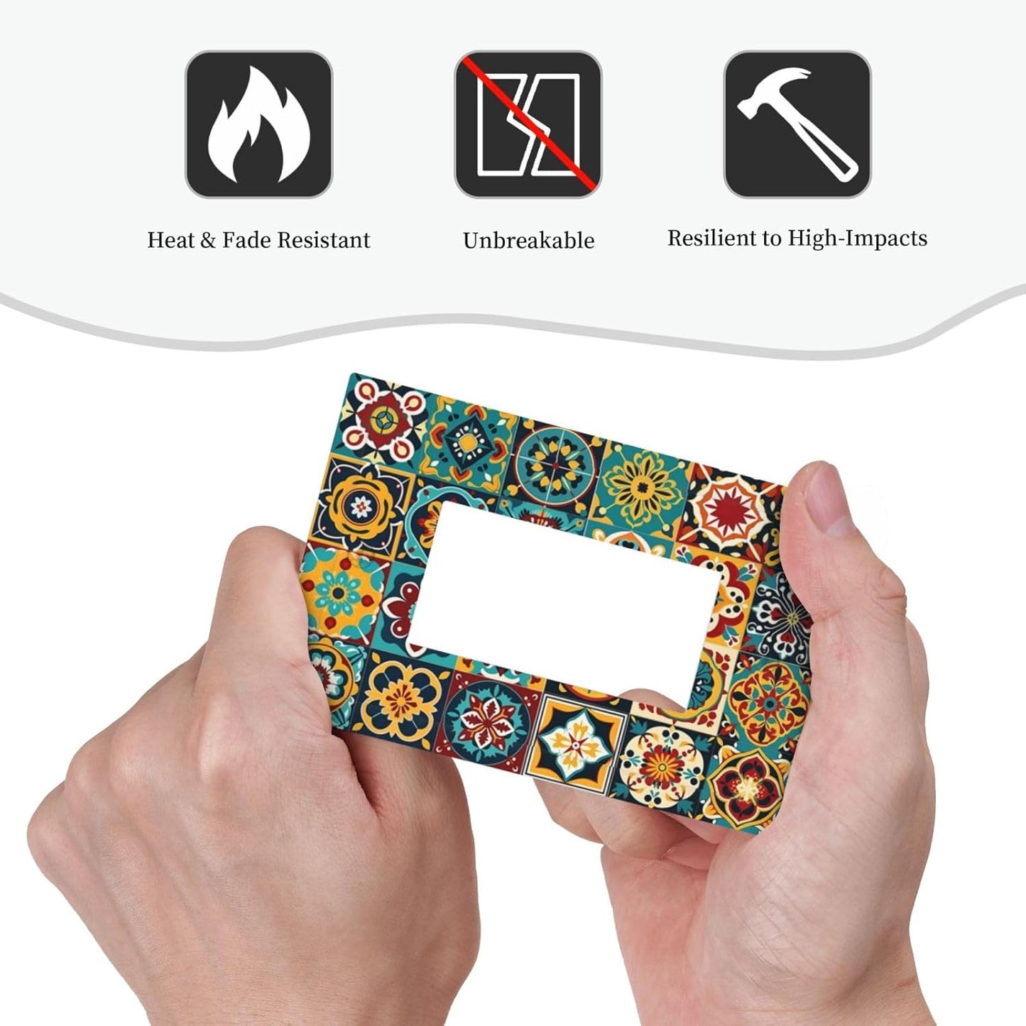Decorative Outlet Covers Mexican Talavera Colorful Mosaic Tiles 1 Gang Single Rocker Light Switch Cover Plate Wall Plates Gfci Faceplate For Bathroom Kitchen Decor