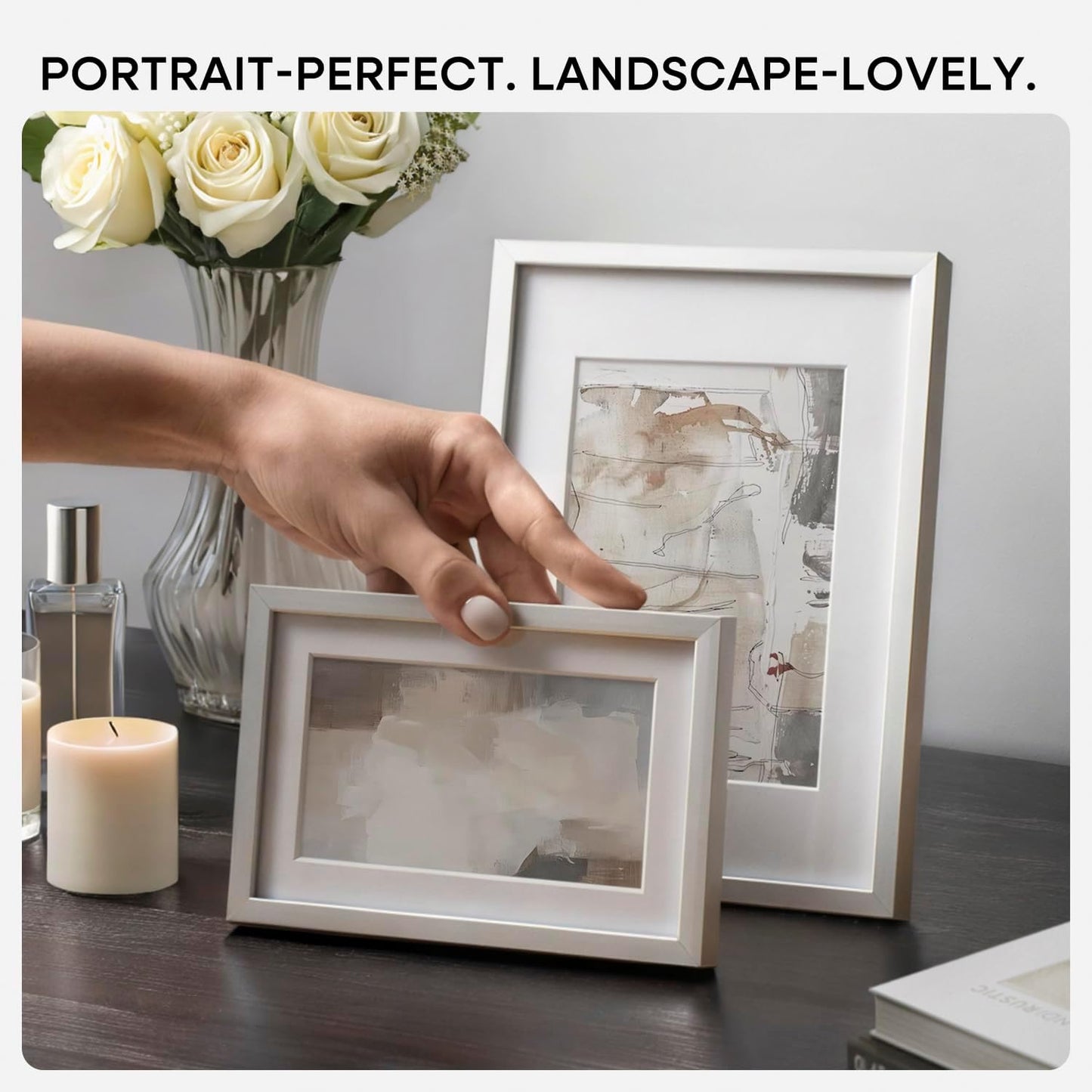 Homeforia A0 Poster Frame Silver, High End Metal A0 Large Picture Frame Silver with Mat A1 for Photo, 33.1x46.8 Frames Matted to 23.4x33.1 Print, 33.1 by 46.8 Frame, Tempered Glass, Wall Kit, Set of 1