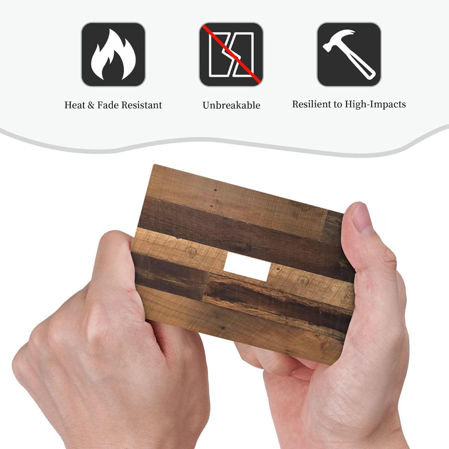 Rustic Brown Wood Vintage Wood Board Decorative Light Switch Cover 1 Gang Single Toggle Device Electrical Faceplate Switchplates Decorator Outlet Wall Plate For Farmhouse Cabin Decor