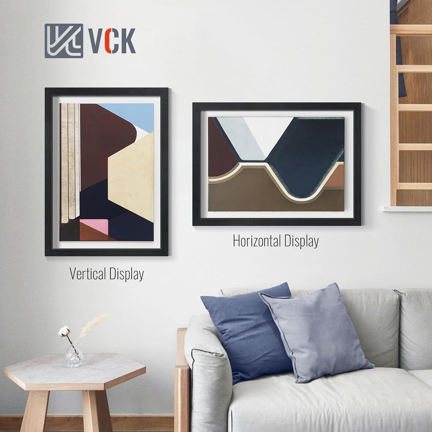 VCK 20x28 Picture Frames Black Set of 6, Wide Border Wood Poster Frame, Multi-Directional Display Family Photos, Office Prints, Studio/Gallery Art, Woodgrain Series, Wall Hanging