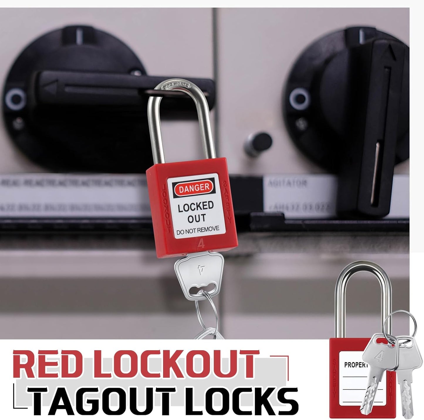 Landhoow 36 Set Lockout Tagout Locks and Keys Kit Loto Locks Different Safety Lock 2 Keys Per Lock Tag Out Padlocks for Electrical Lockout Tag Out Stations and Devices Kits (Red)