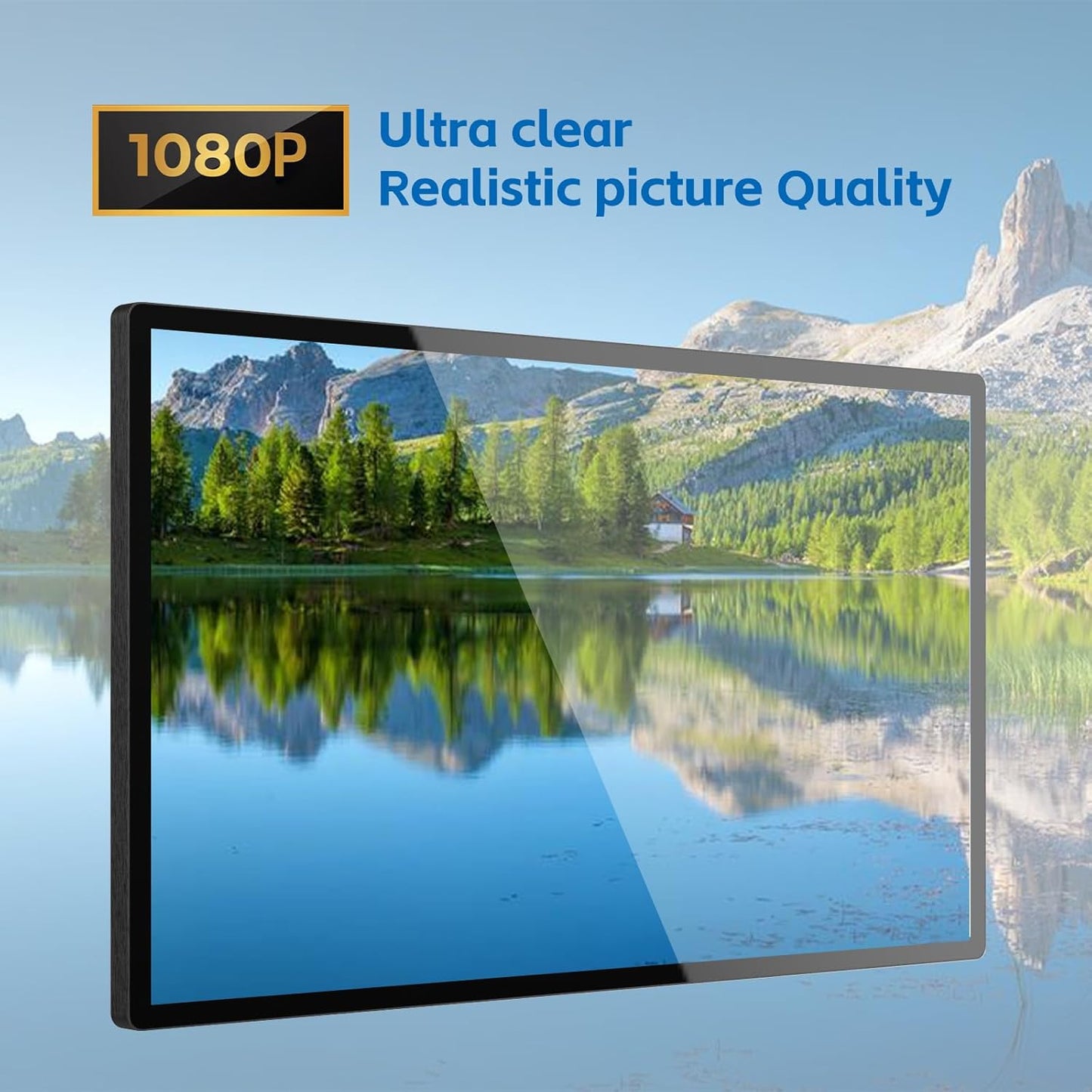 GreenTouch 43 Inch Industrial Digital Signage Touchscreen Monitor, 500 Nits Display 1920 x 1080P, Built-in Speaker, with HDMI + VGA + DVI Ports for Advertising