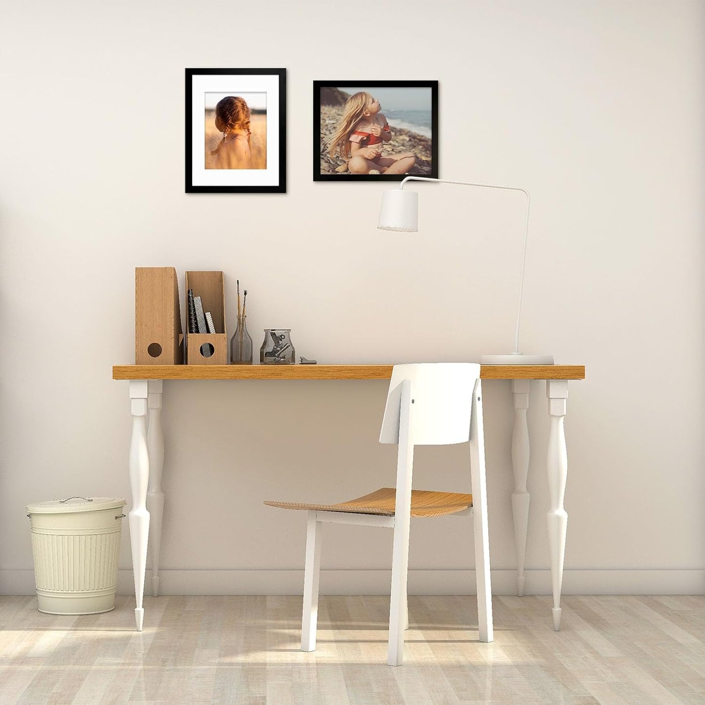 Golden State Art, 11x14 Picture Frame with Mat for 8x10 - High Definition Glass Wall Mounting Horizontal Vertical Display (Black, 1 Pack)