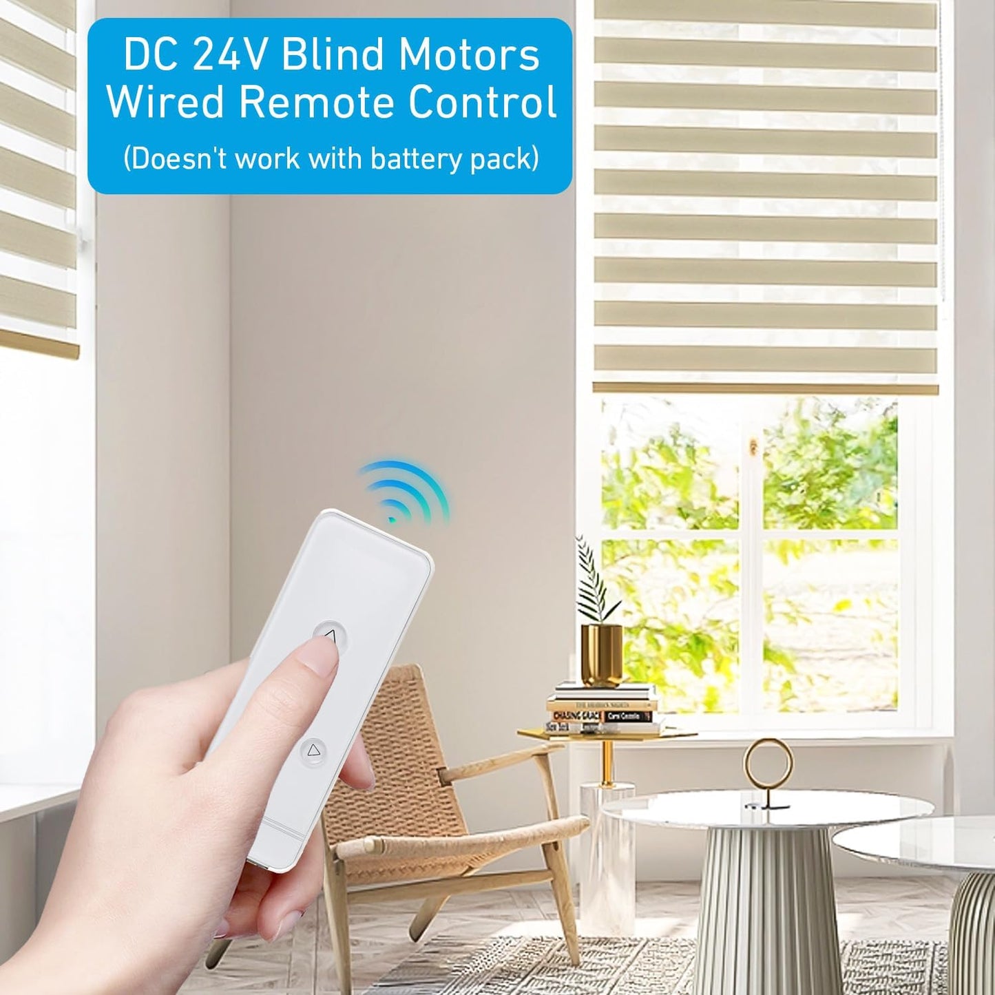 DIY 24V Electric Roller Blinds/Shades Radio DC Tubular Motor Kit, Smart Blinds with Remote Control Compatible 1½" (38mm) Extruded Aluminum